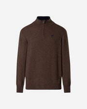 Half zip cashmere m - Marrone