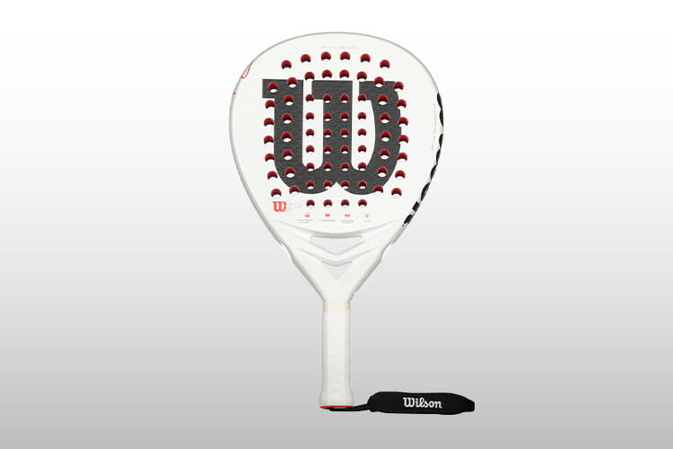 Racchetta padel Wilson bianca e nera a forma rotonda