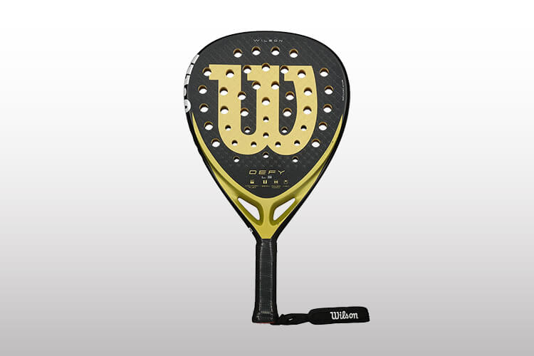 Racchetta padel Wilson a forma di diamante nera e oro