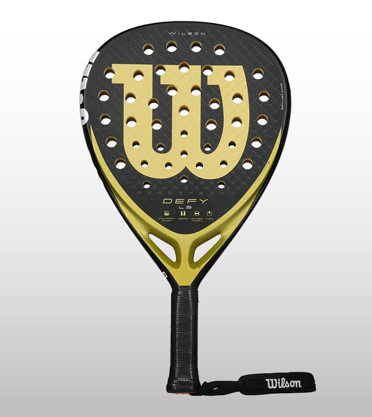 Racchetta padel Wilson a forma di diamante nera e oro