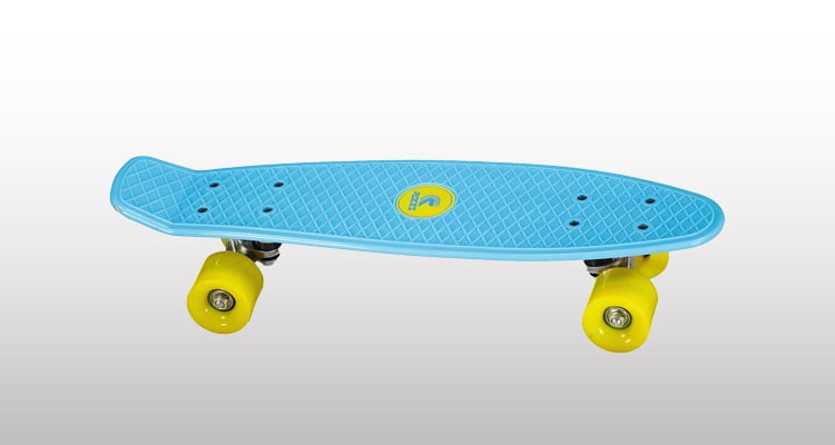 Skateboard mini cruiser azzurro e giallo