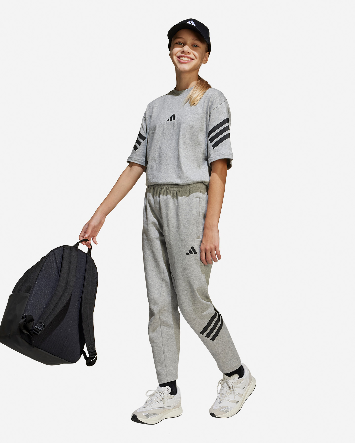 T-shirt ADIDAS BOXY 3STRIPES JR - Grigio - 4 | Cisalfa Sport