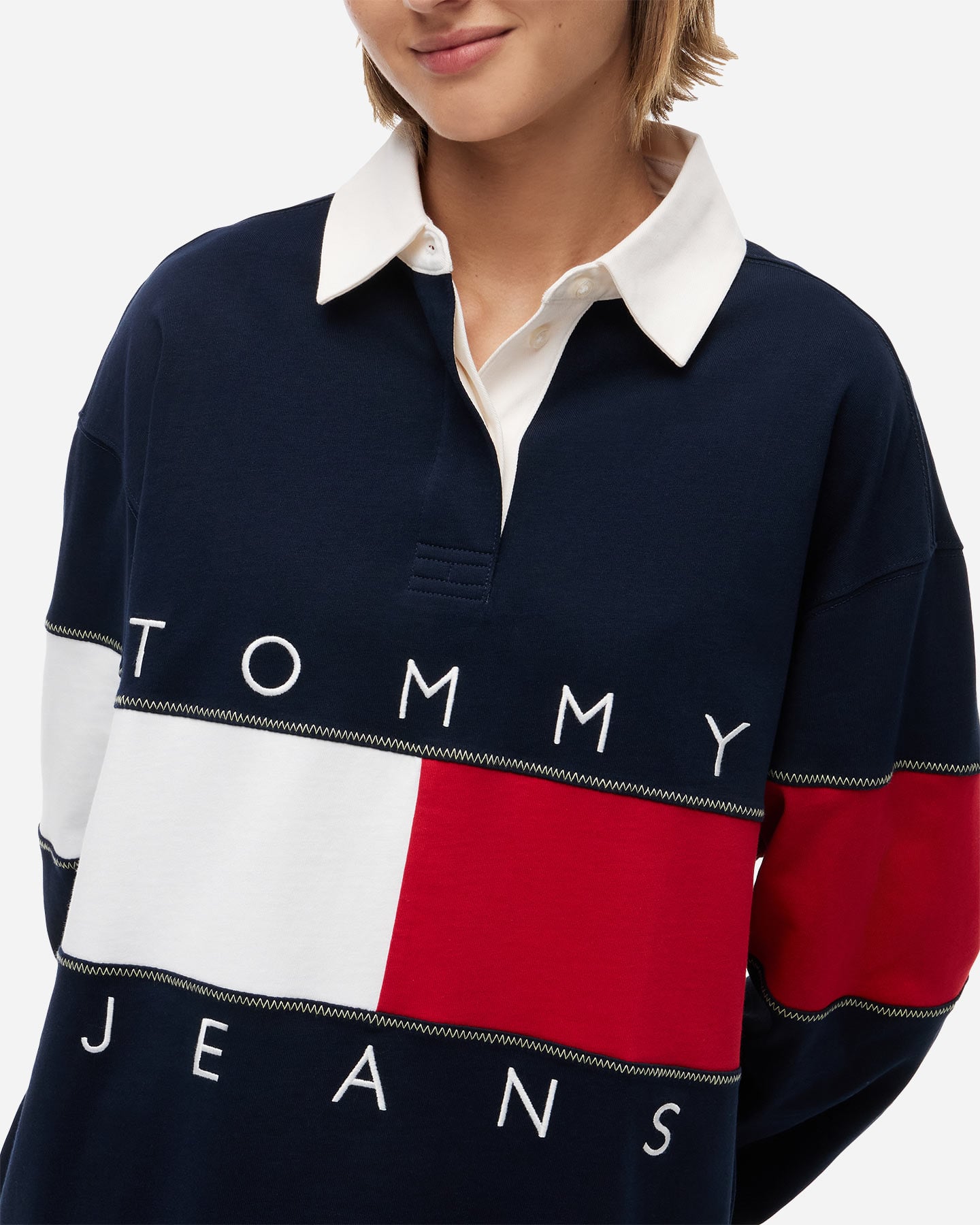 Polo TOMMY HILFIGER BIG FLAG RUGBY W - Blu - 4 | Cisalfa Sport