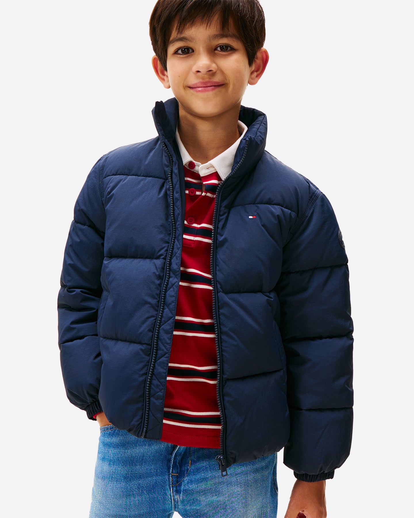 Giubbotto TOMMY HILFIGER FLAG PUFFER JR - Blu Navy - 2 | Cisalfa Sport