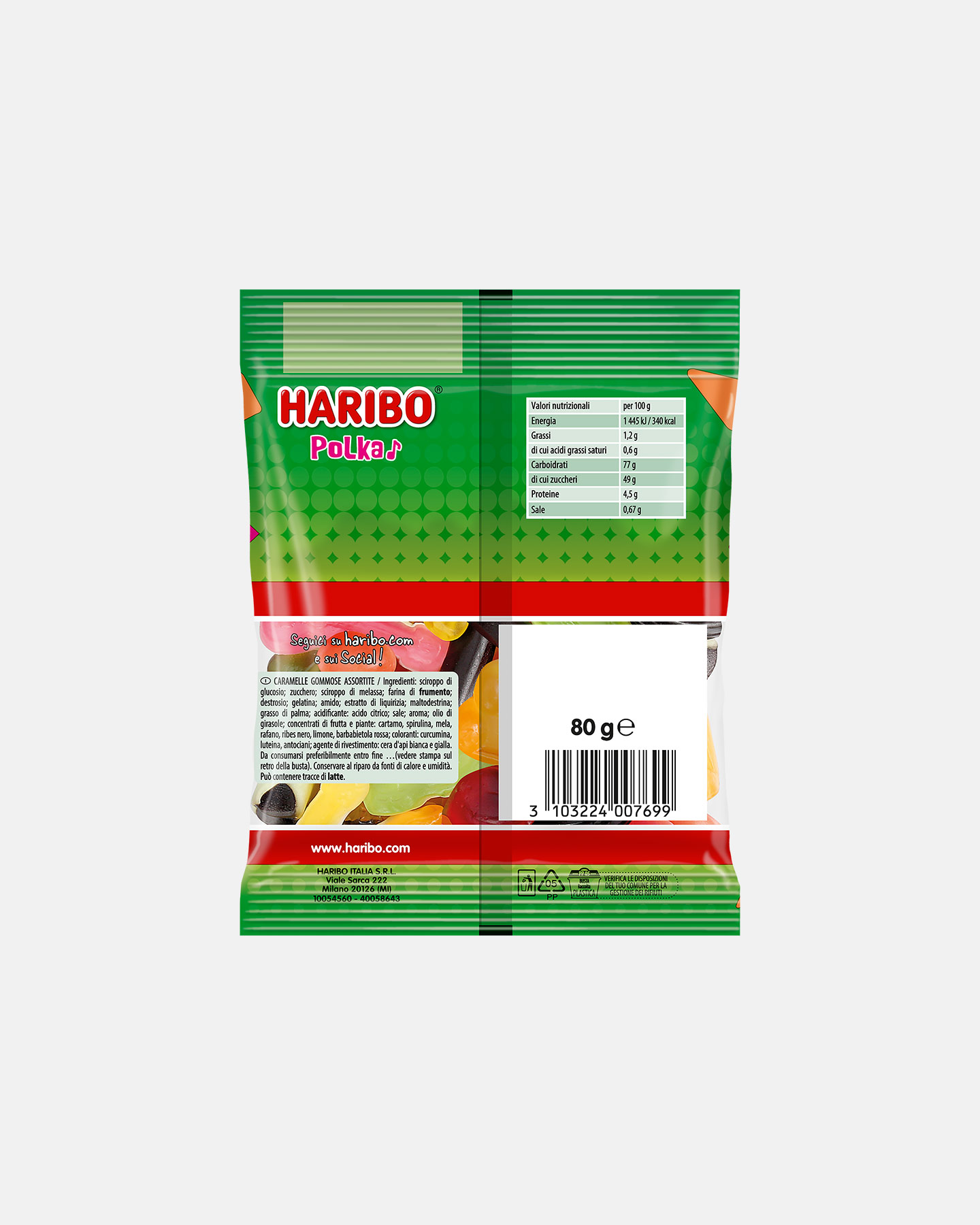 Caramelle HARIBO POLKA 80 G  - Color mix - 1 | Cisalfa Sport