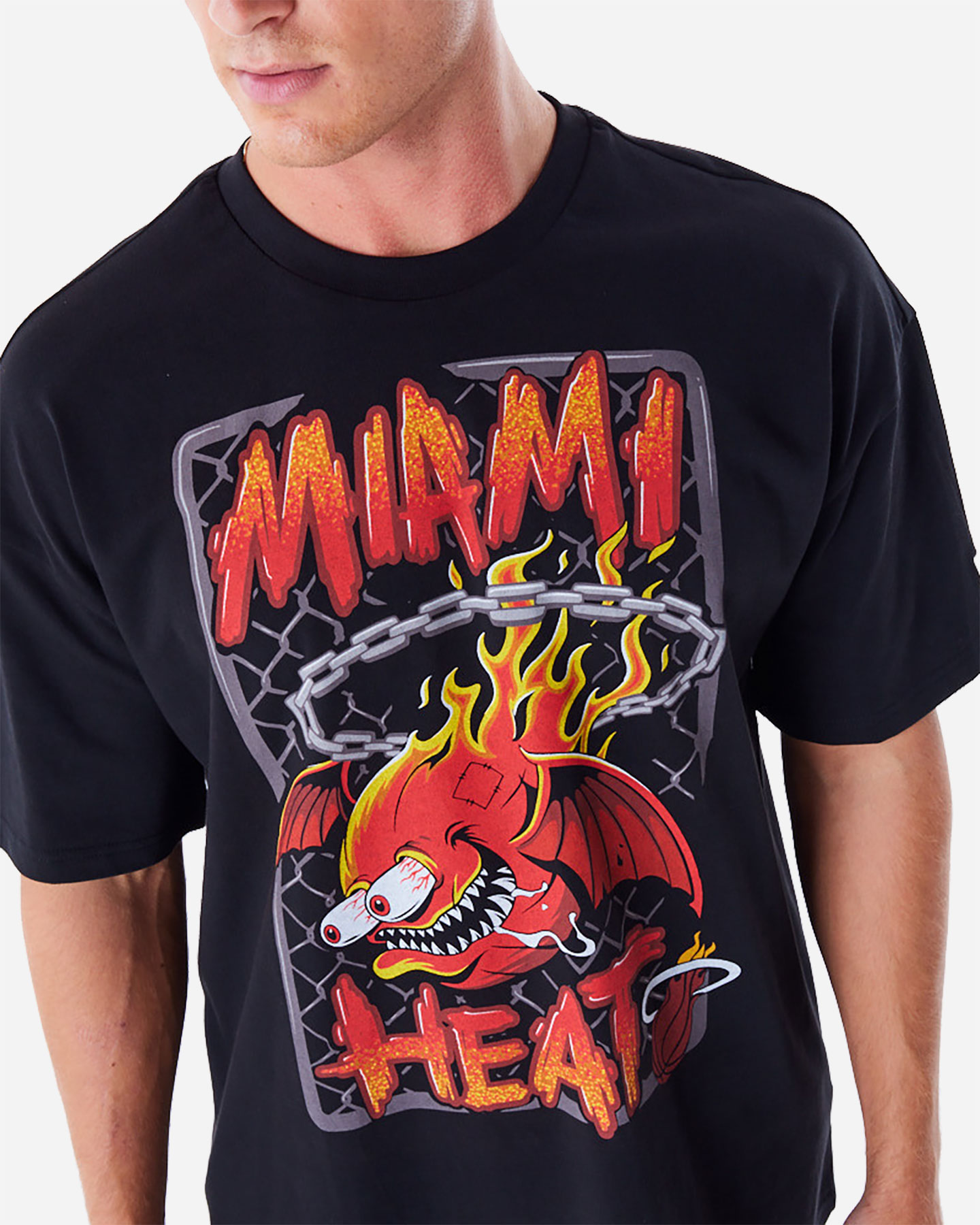 T shirt nba NEW ERA DROP SHOULDER HEAT M - Nero - 2 | Cisalfa Sport