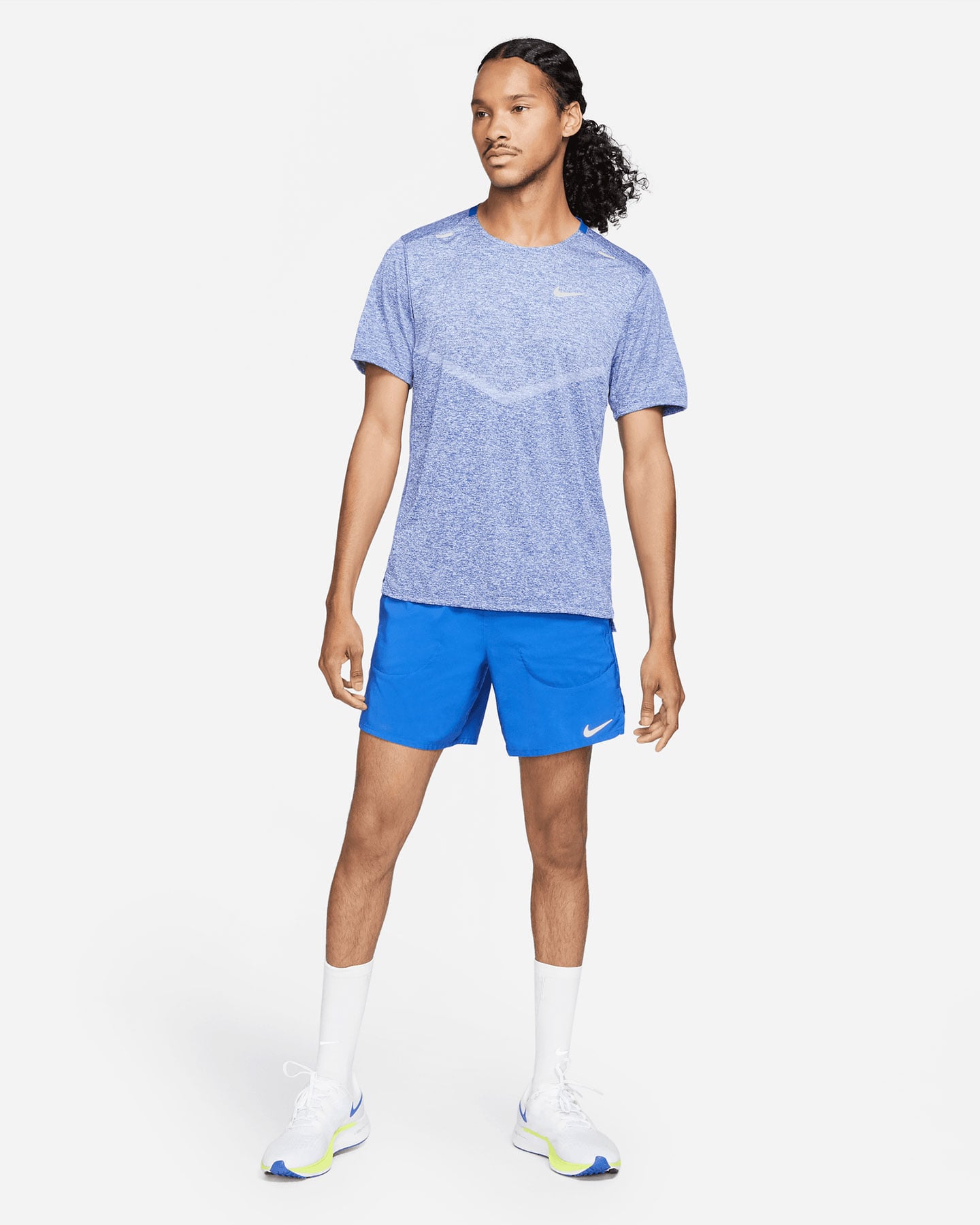 T-shirt running NIKE DRI-FIT RISE 365 M - Azzurro - 4 | Cisalfa Sport