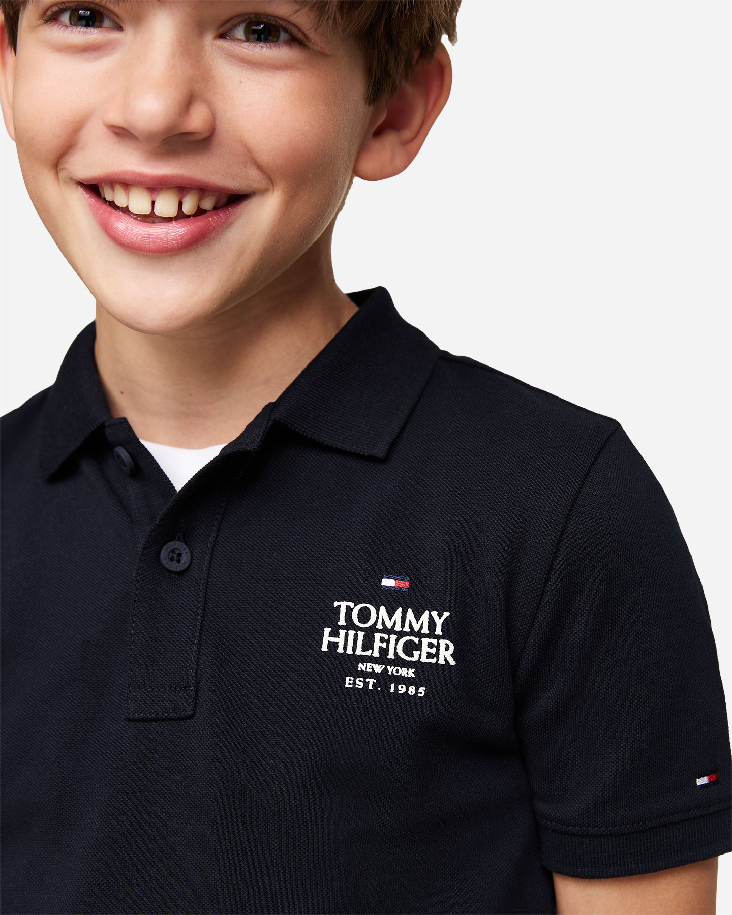 Polo TOMMY HILFIGER SMALL LOGO JR - Blu Navy - 4 | Cisalfa Sport
