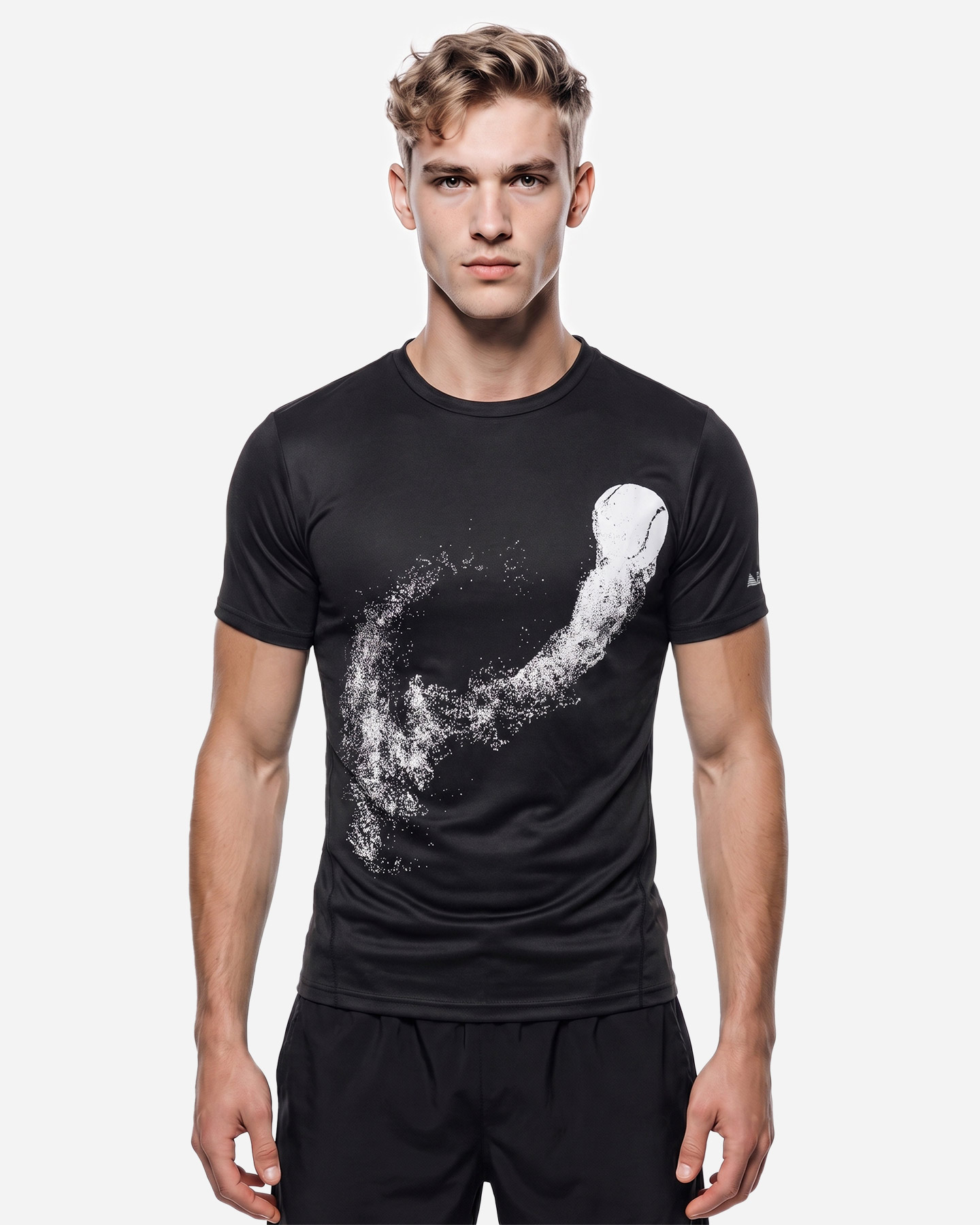 T-shirt tennis ABC ESSENTIAL M - Nero - 2 | Cisalfa Sport