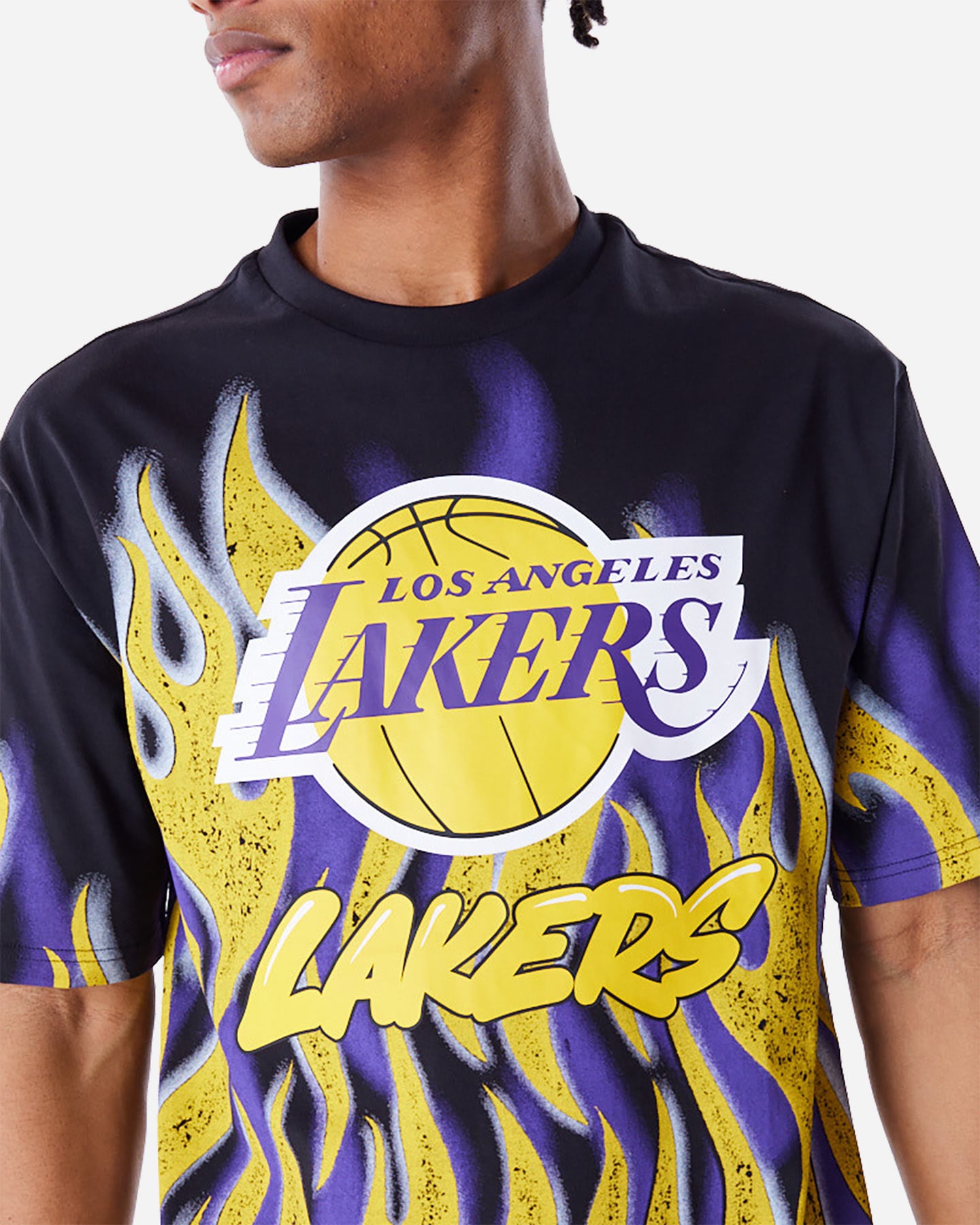 T shirt nba NEW ERA FLAME LAKERS M - Nero - 2 | Cisalfa Sport