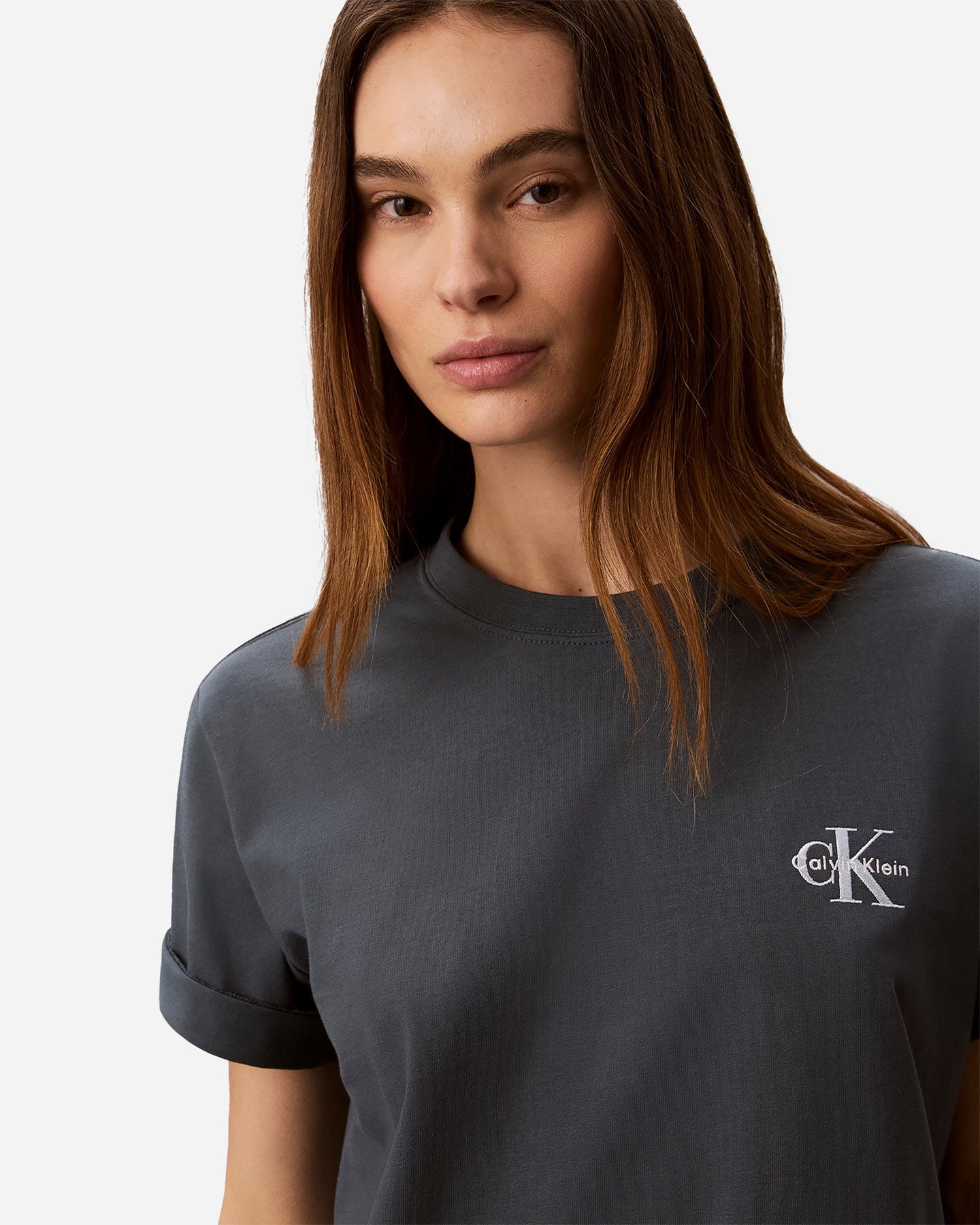 T-shirt CALVIN KLEIN JEANS MONOLOGO W - Antracite - 4 | Cisalfa Sport