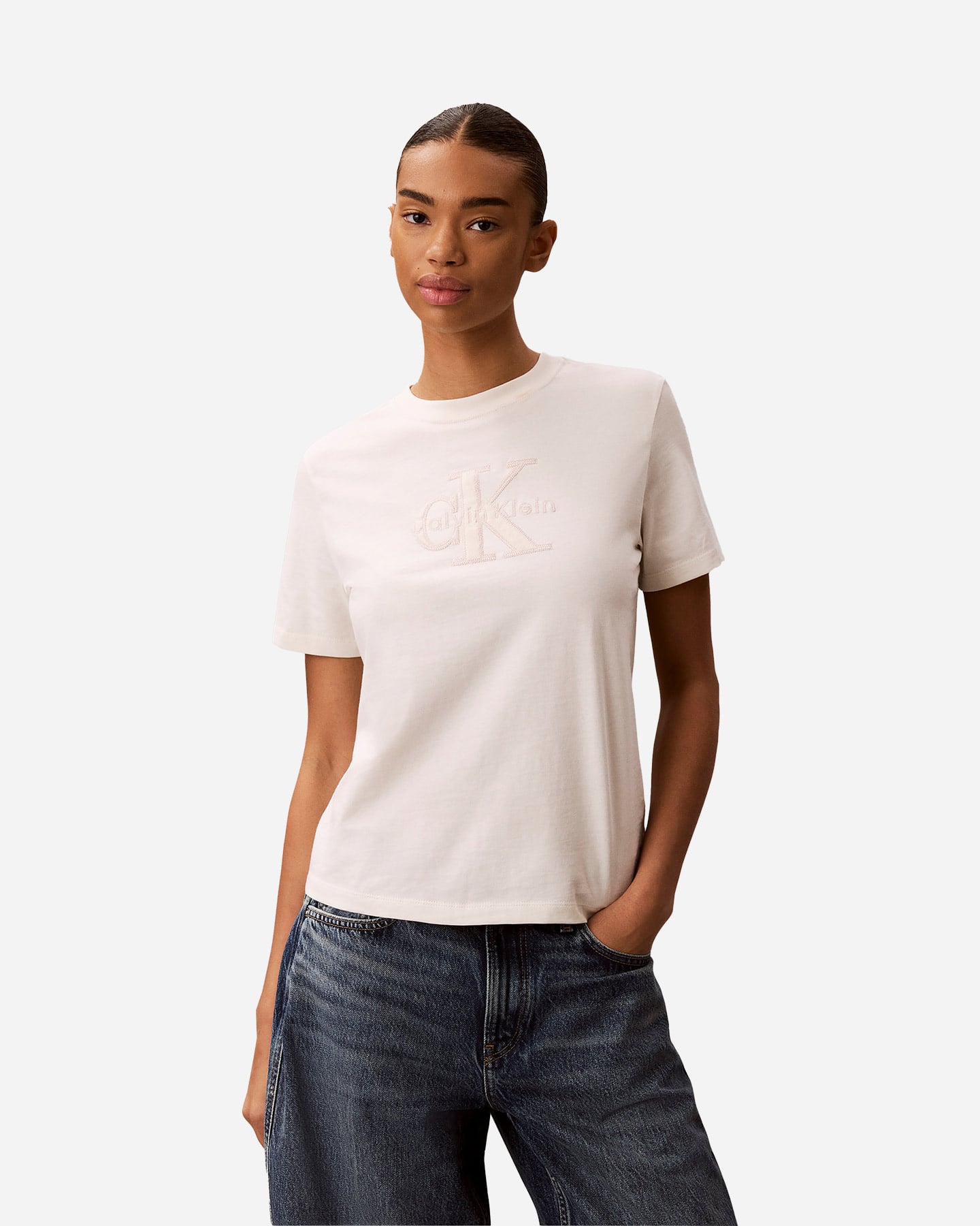 T-shirt CALVIN KLEIN JEANS MONOLOGO W - Bianco - 1 | Cisalfa Sport