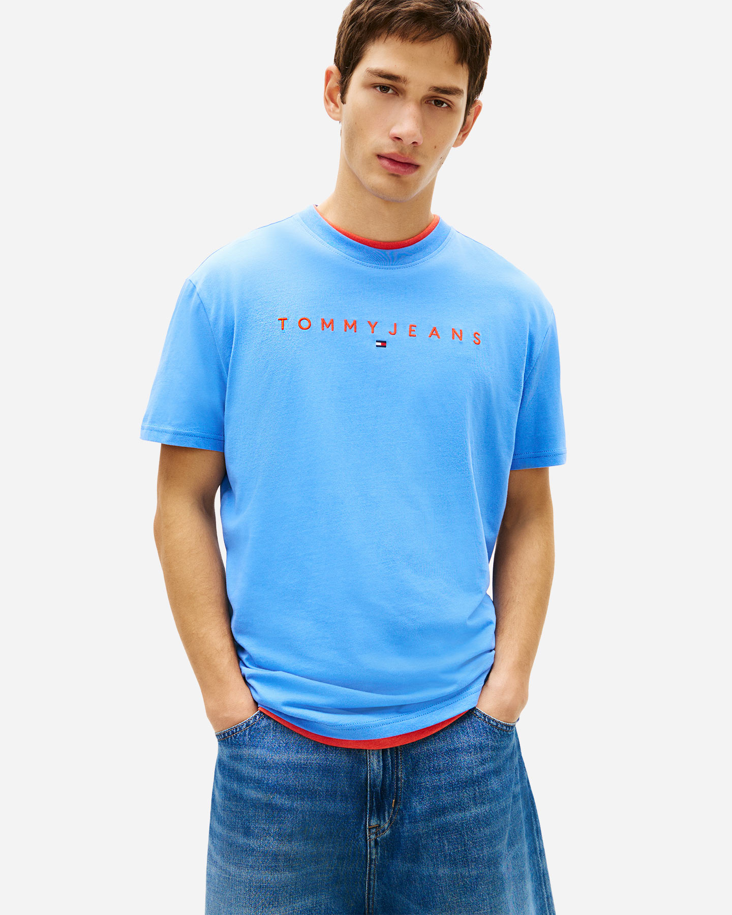 T-shirt TOMMY HILFIGER LINEAR LOGO M - Blu - 1 | Cisalfa Sport