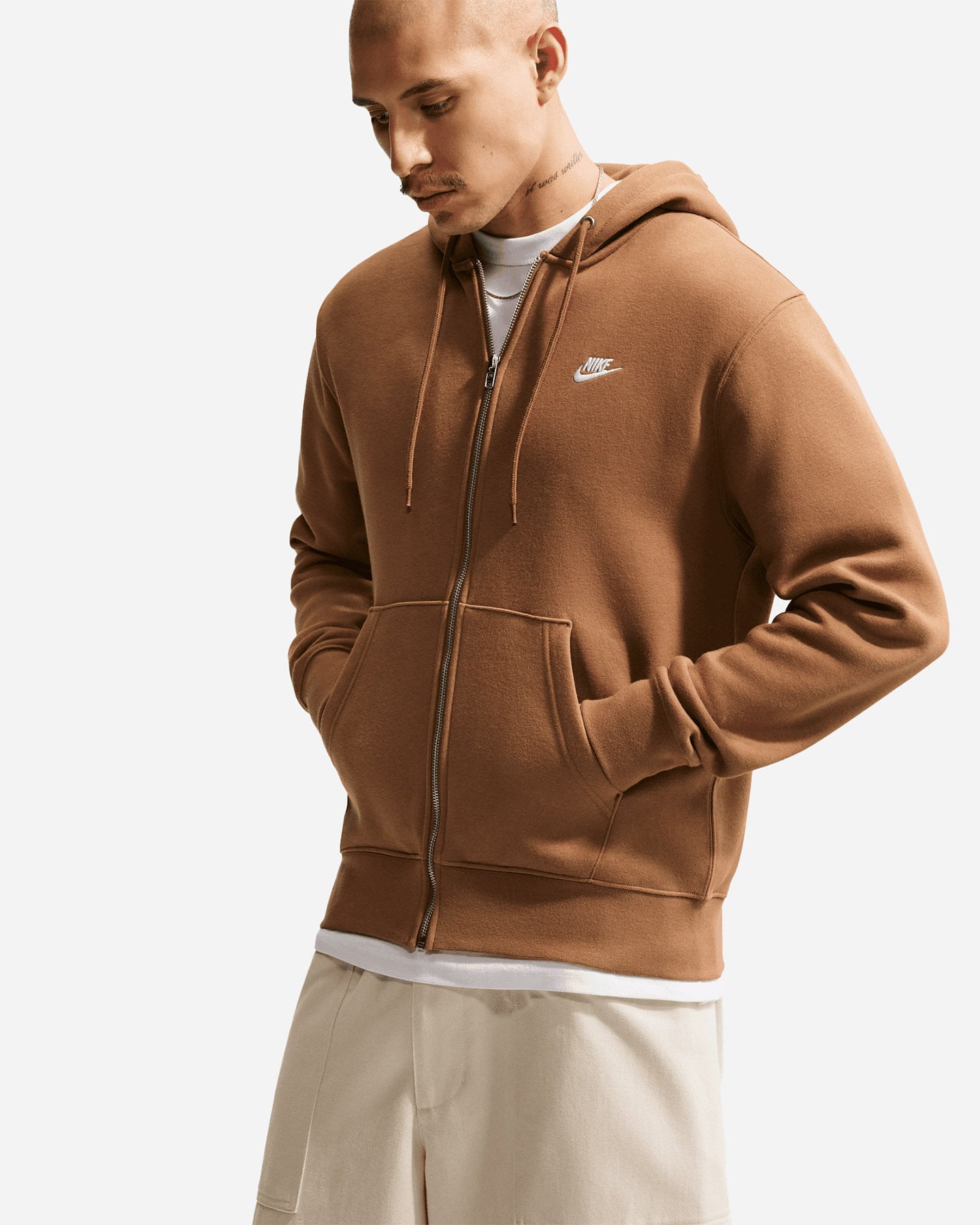Felpa NIKE CLUB M - Marrone - 5 | Cisalfa Sport