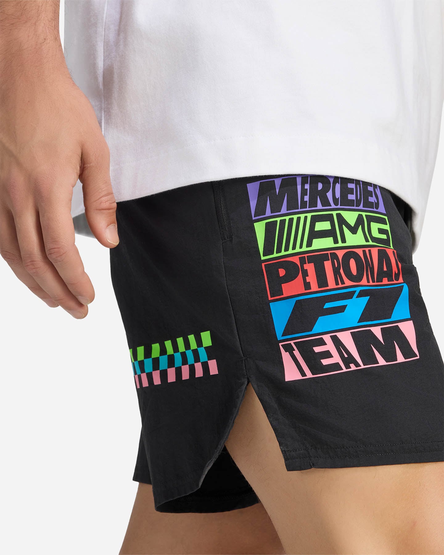 Pantaloncini ADIDAS MERCEDES - AMG PETRONAS FORMULA 1 TEAM LIGHTS ON M - Nero - 4 | Cisalfa Sport
