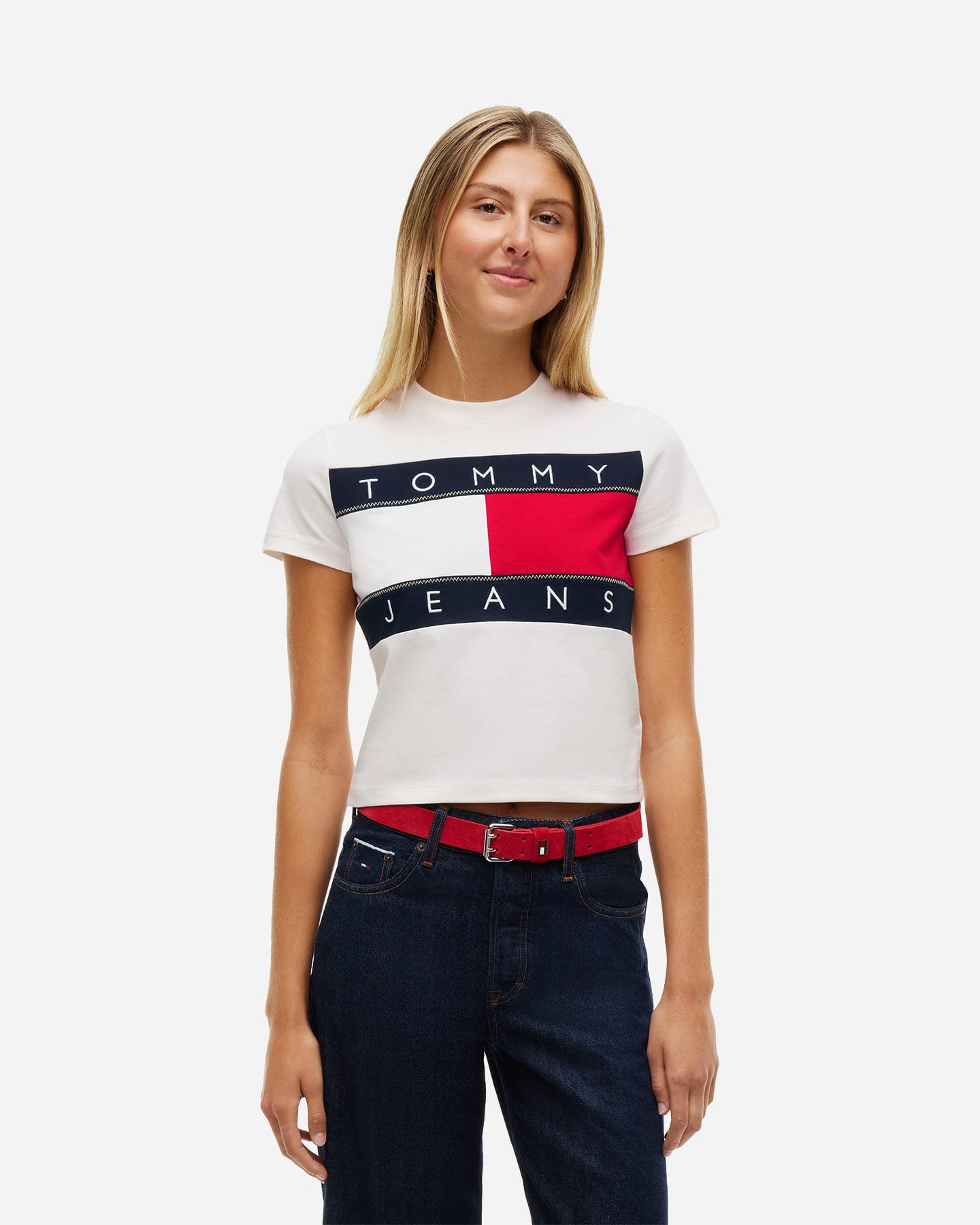 T-shirt TOMMY HILFIGER BOXY BIG FLAG W - Bianco - 1 | Cisalfa Sport