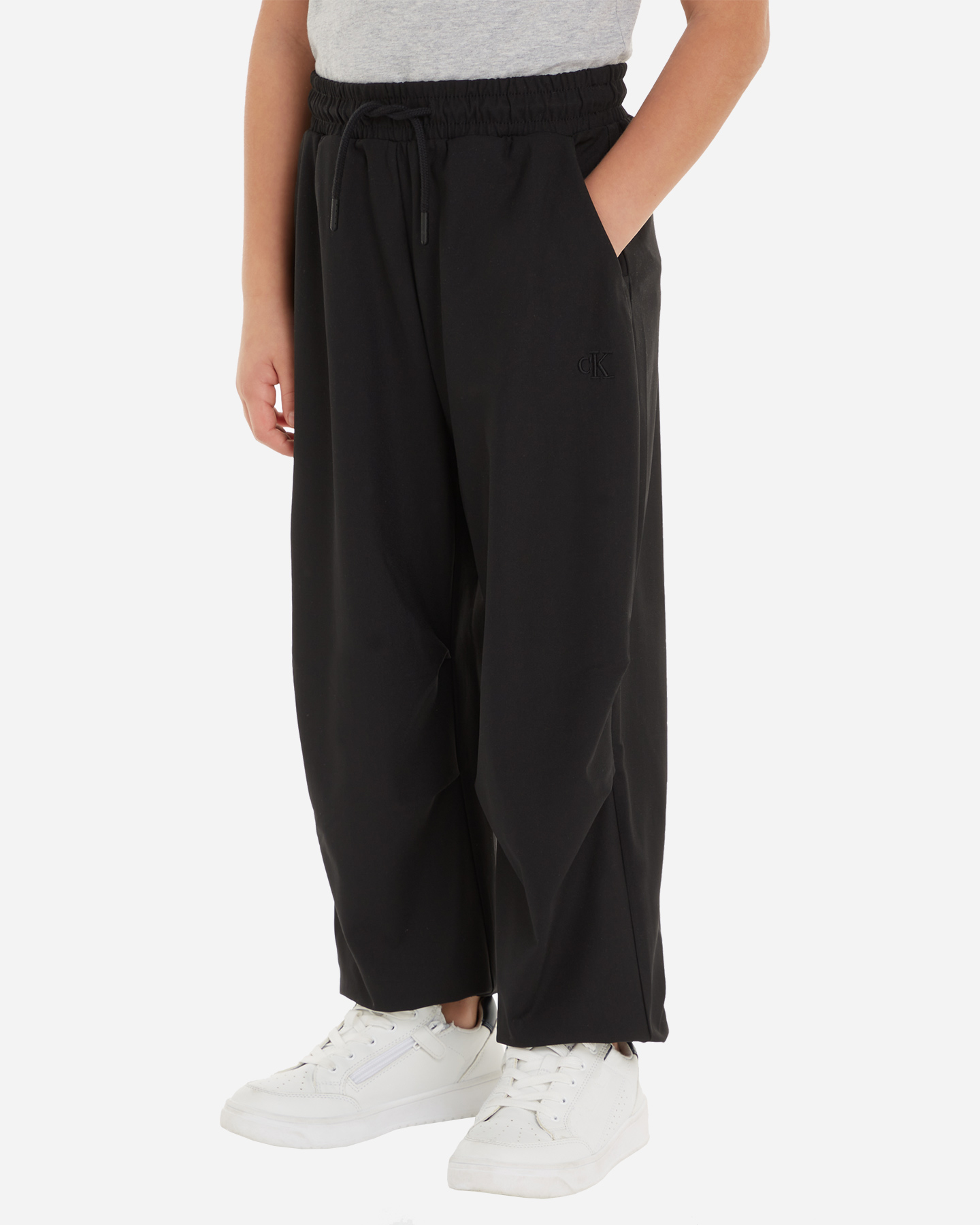 Pantalone CALVIN KLEIN JEANS DRY KNIT PARACHUTE JR - Nero - 2 | Cisalfa Sport