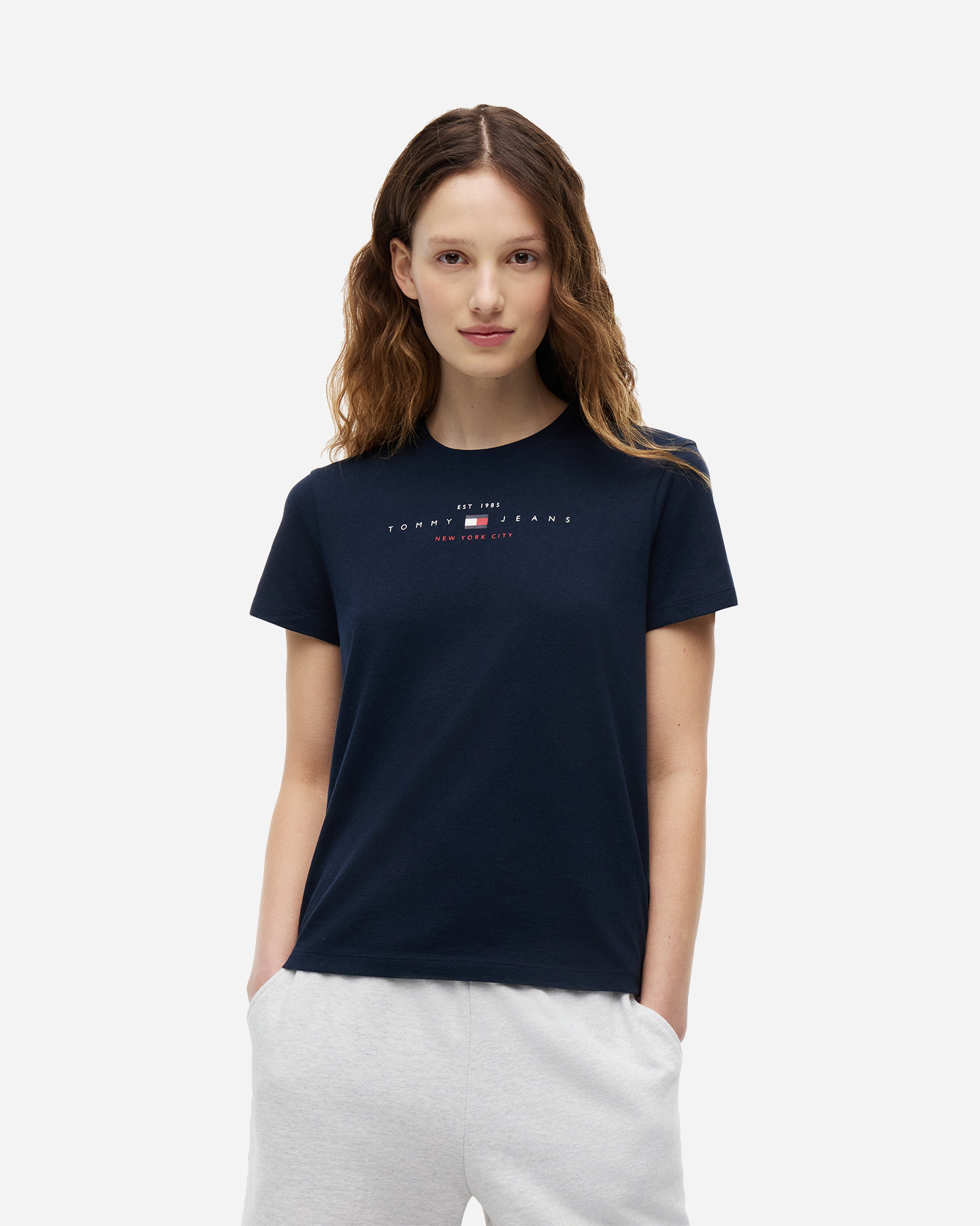 T-shirt TOMMY HILFIGER LINEAR W - Blu Navy - 1 | Cisalfa Sport