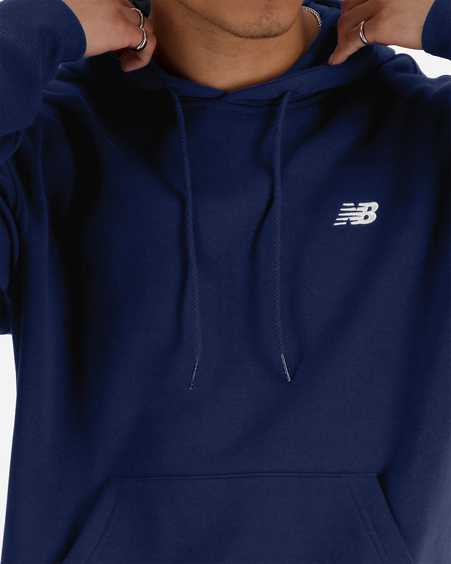 Felpa NEW BALANCE FLC SMALL LOGO ESSENTIAL M - Blu Navy - 3 | Cisalfa Sport