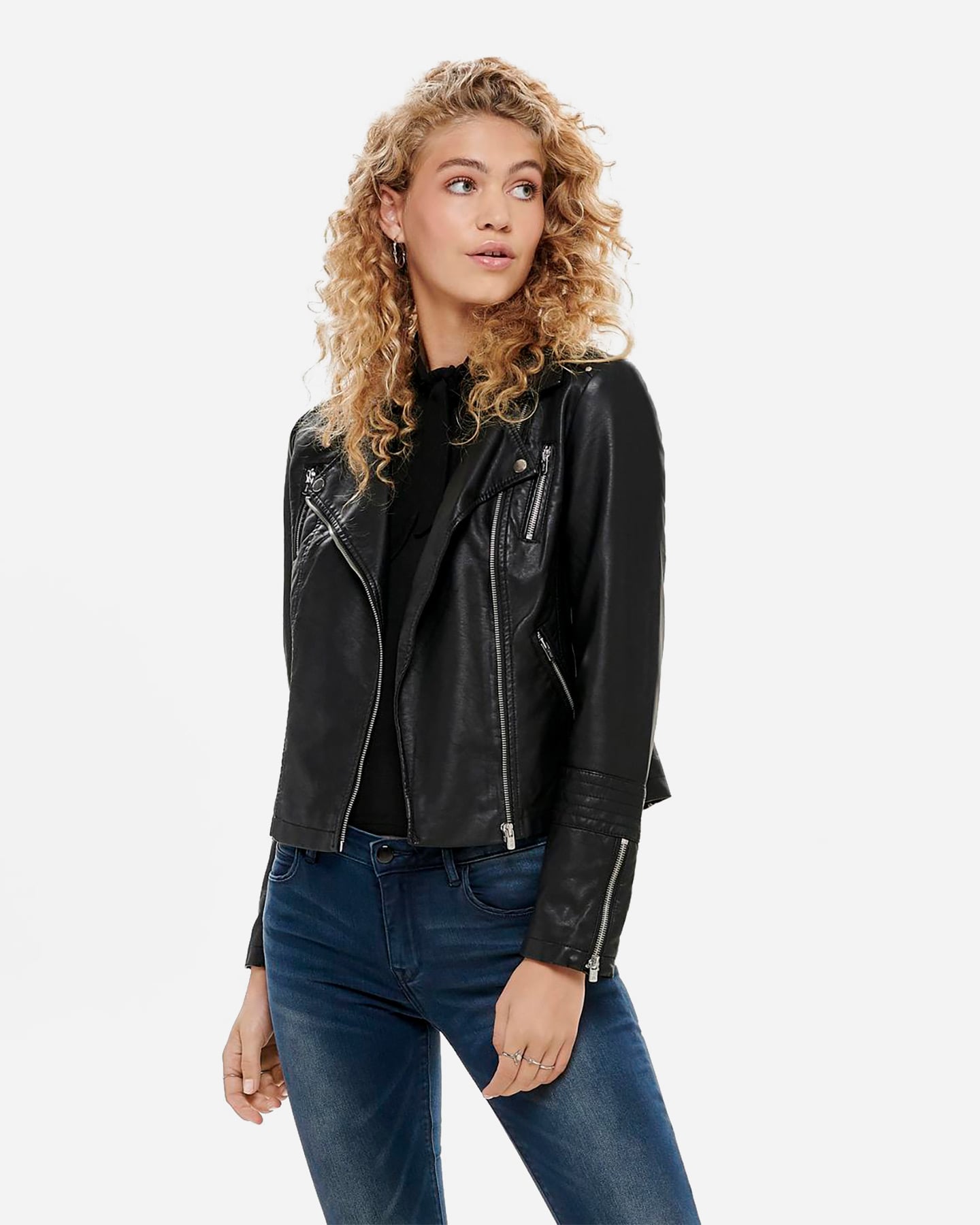 Giubbotto ONLY GEMMA FAUX BIKER ECO W - Nero - 2 | Cisalfa Sport