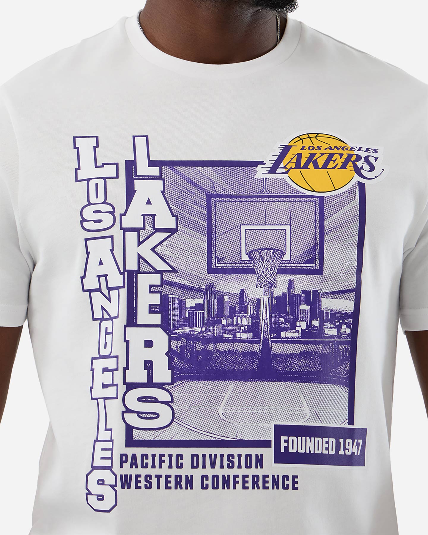 Maglia basket NEW ERA GRAPHIC LOS ANGELES LAKERS M - Bianco - 3 | Cisalfa Sport