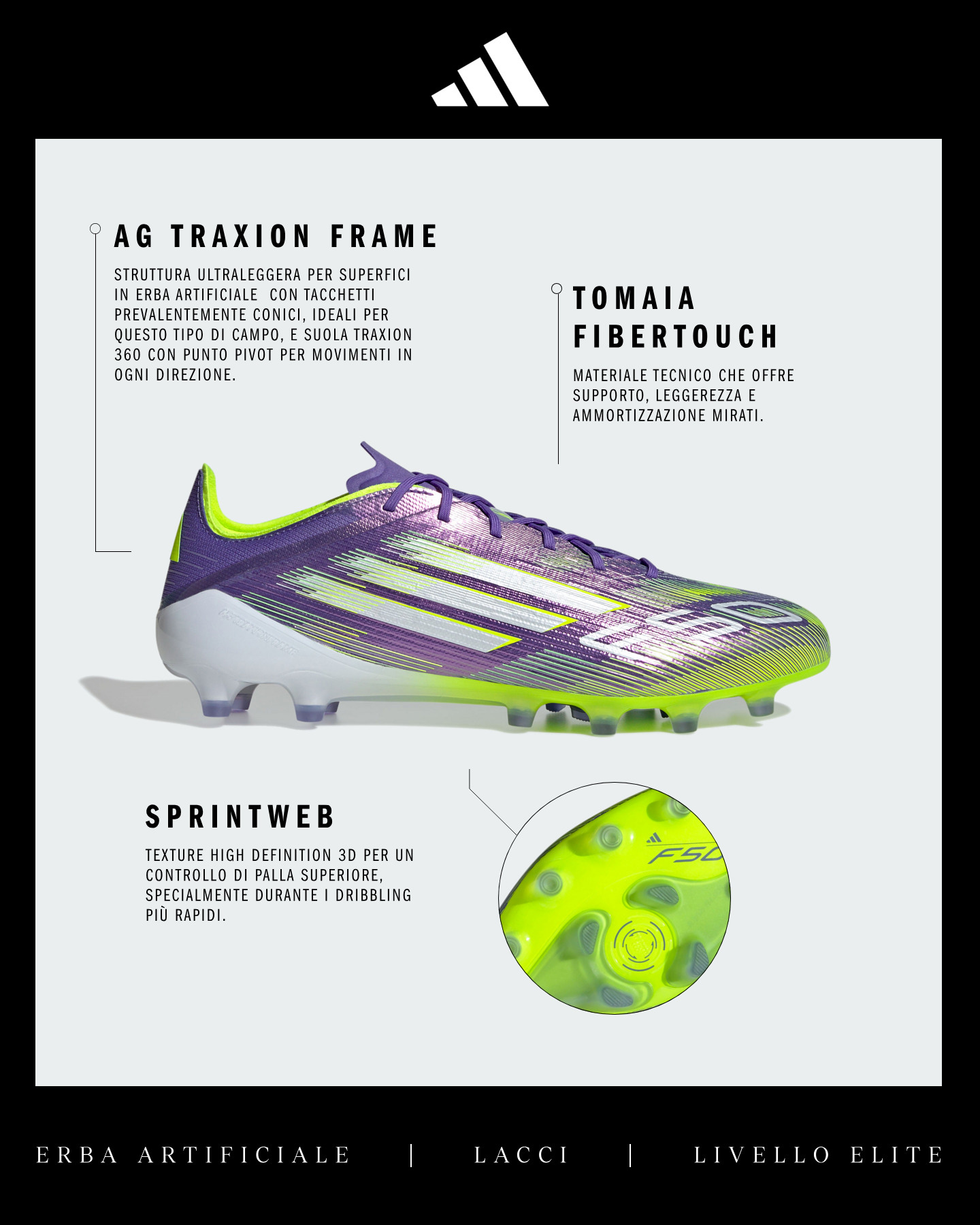 Scarpe calcio ADIDAS F50 ELITE AG M - Color mix - 1 | Cisalfa Sport