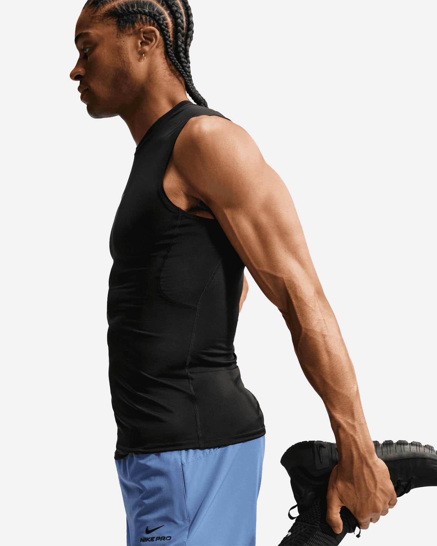 Short training NIKE DRI FIT PRO M - Blu - 5 | Cisalfa Sport