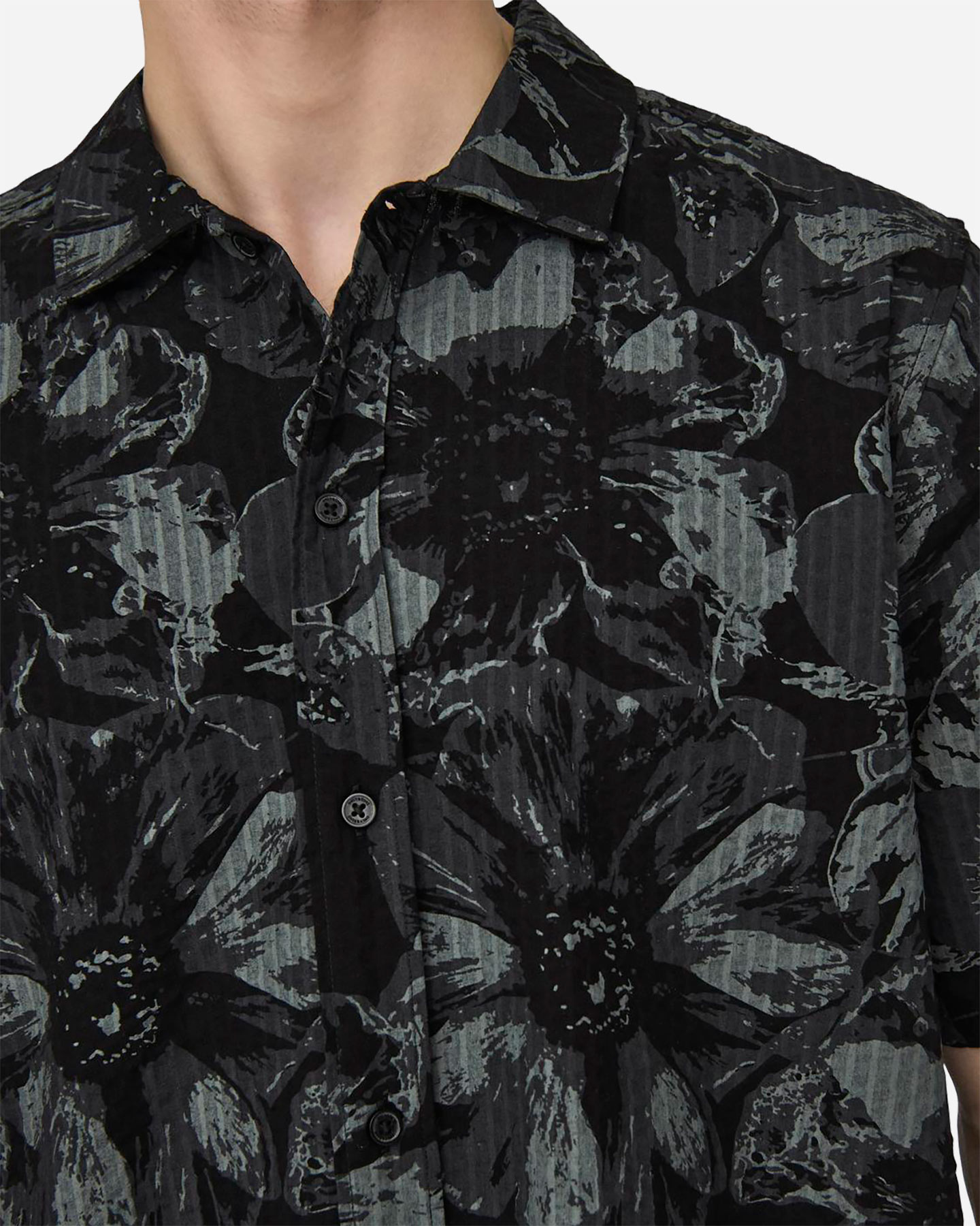 Camicia ONLY & SONS NICOLAI SEERSUCKER M - Nero - 5 | Cisalfa Sport
