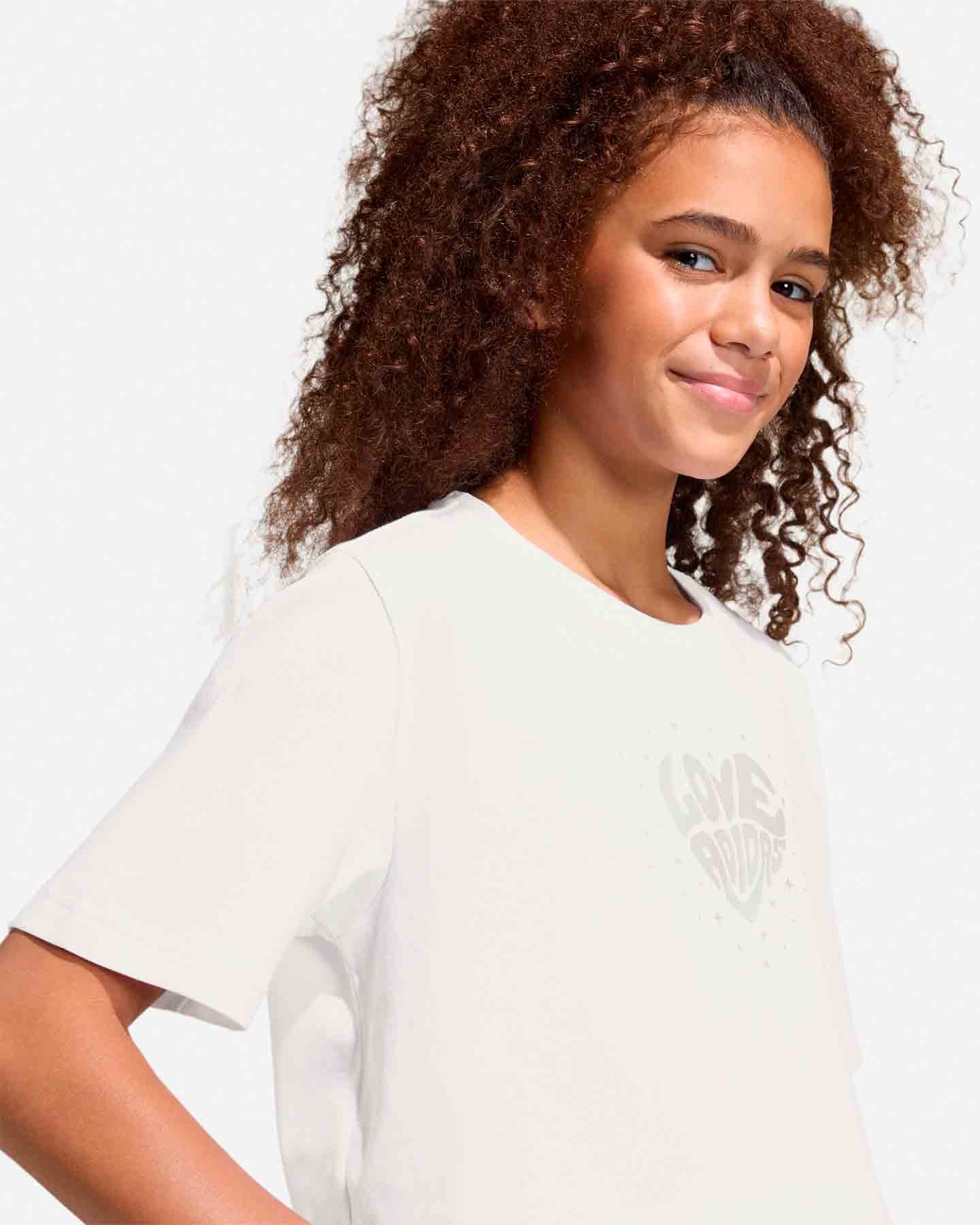 T-shirt ADIDAS EVERYDAY GLAM GRAPHIC JR - Bianco - 4 | Cisalfa Sport