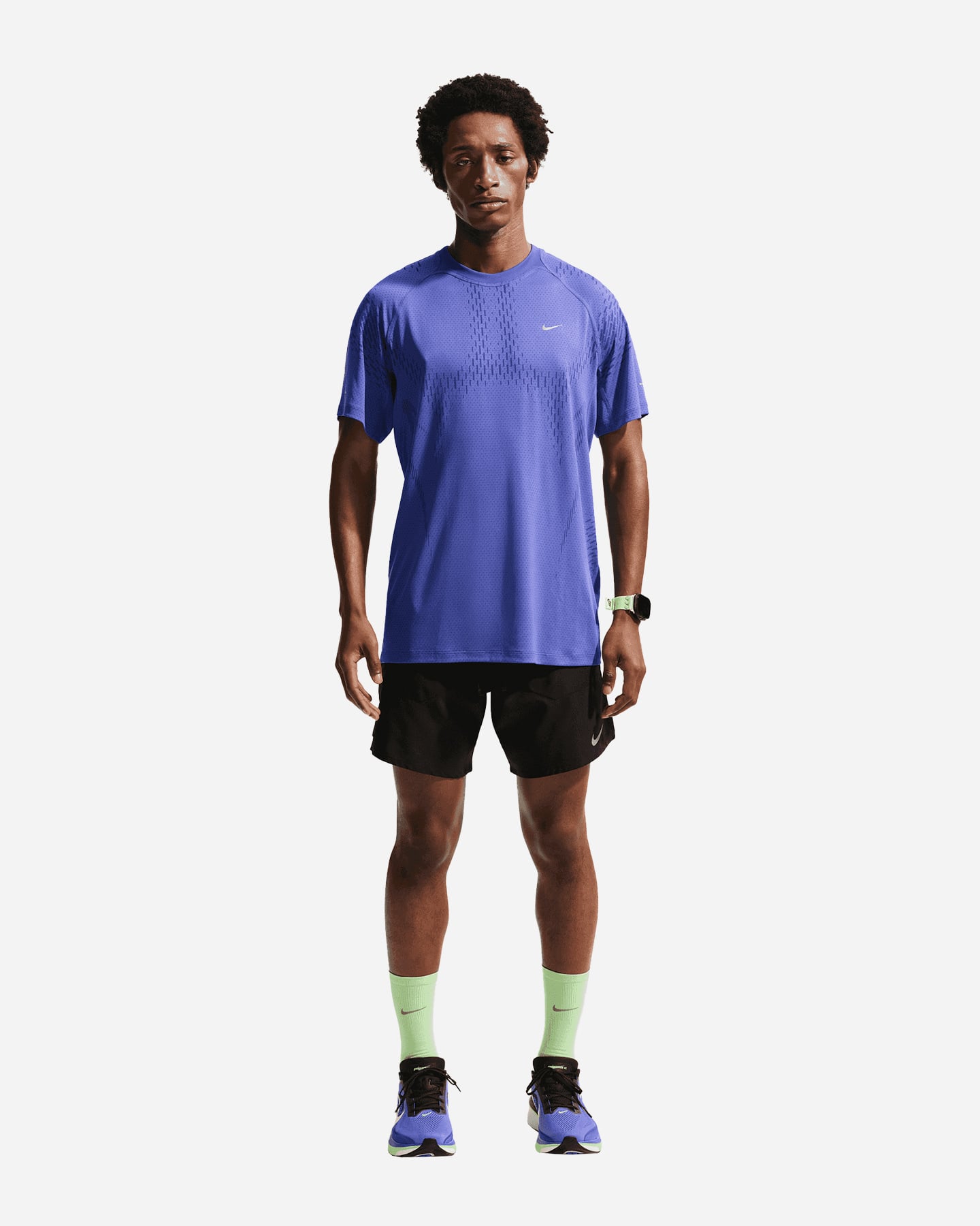 T-shirt running NIKE STRIDE M - Blu - 1 | Cisalfa Sport