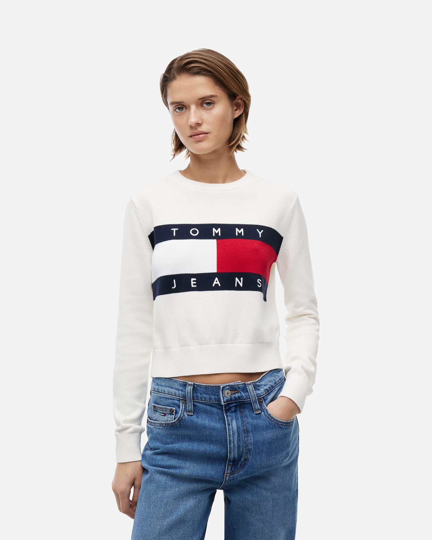 Maglione TOMMY HILFIGER BIG FLAG W - Bianco - 1 | Cisalfa Sport
