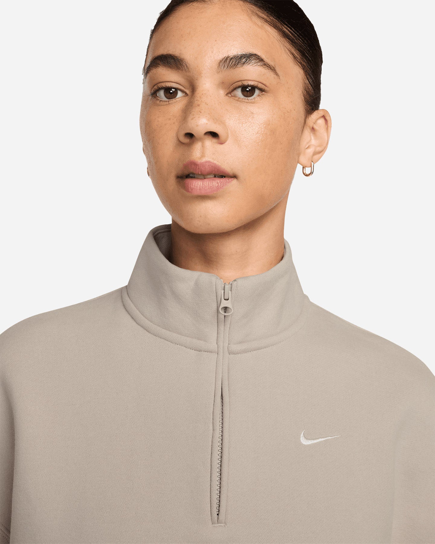 Felpa NIKE STUDIO SMALL LOGO W - Beige - 2 | Cisalfa Sport