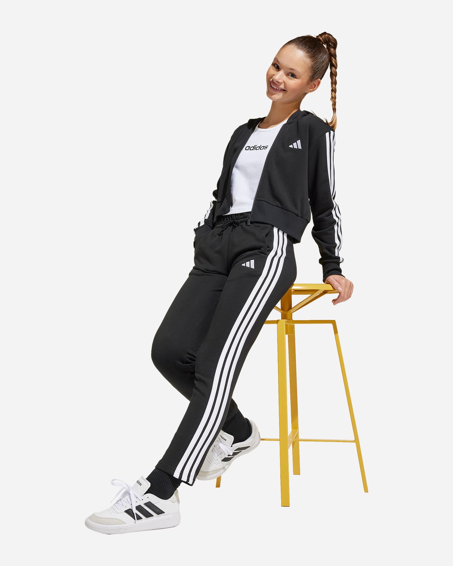 Felpa ADIDAS ESSENTILAS JR - Nero - 3 | Cisalfa Sport