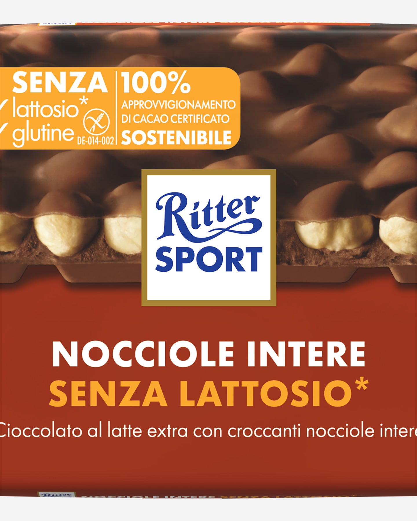 Tavoletta RITTER SPORT NOCCIOLE INTERE SENZA LATTOSIO  - Marrone - 1 | Cisalfa Sport