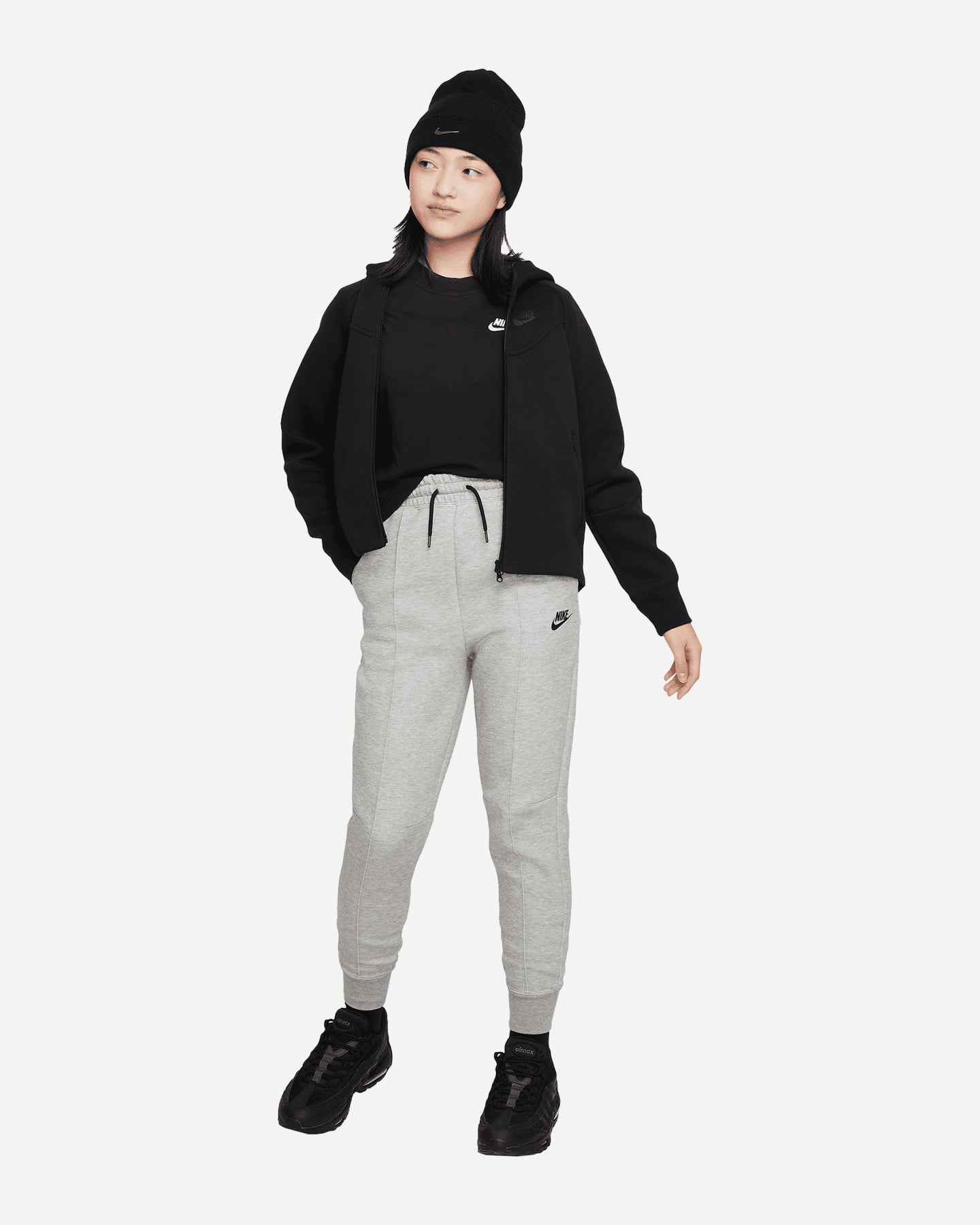 Felpa NIKE TECH FLEECE JR - Nero - 2 | Cisalfa Sport