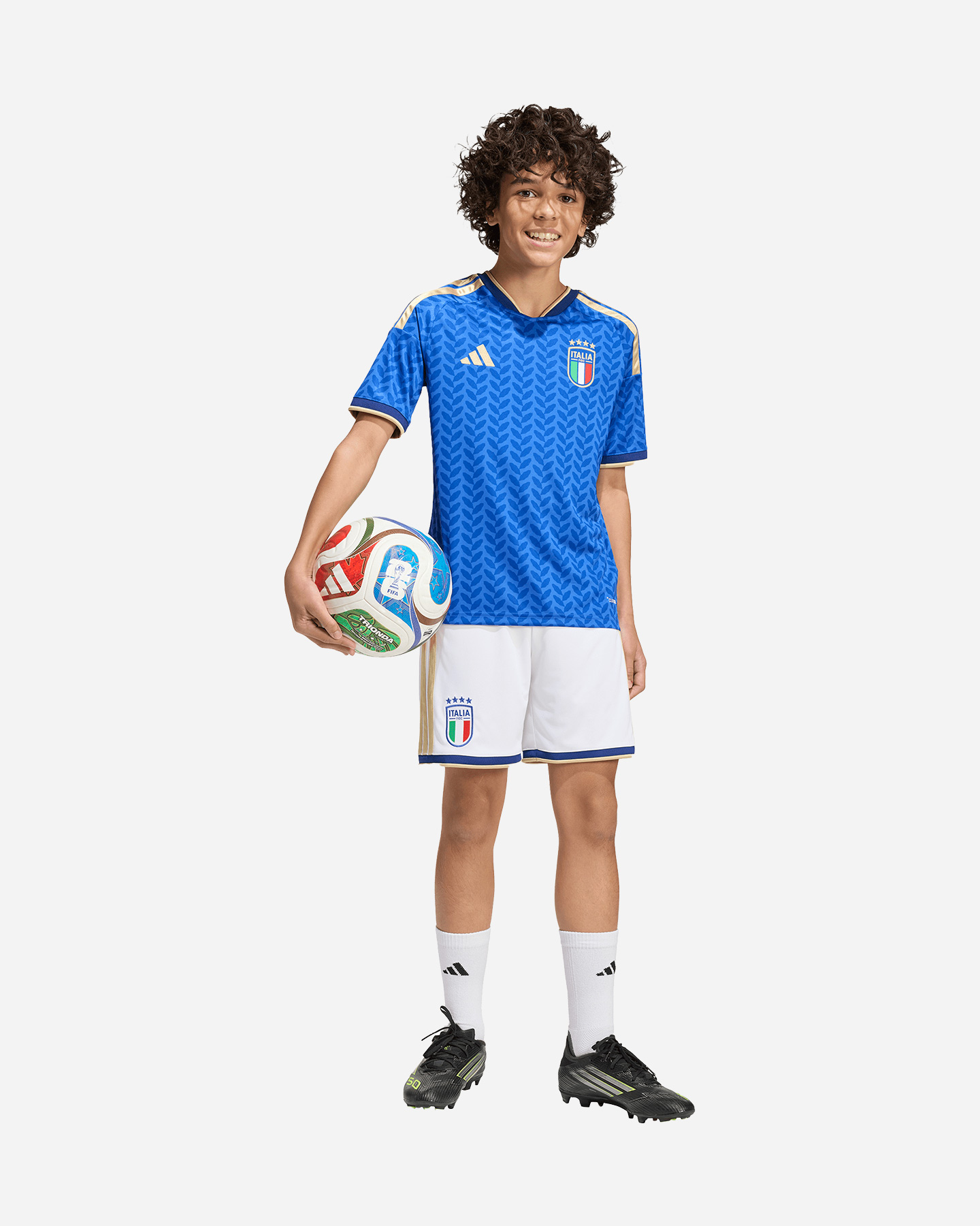 Pantaloncini calcio ufficiali ADIDAS ITALIA FIGC HOME JR - Bianco - 3 | Cisalfa Sport
