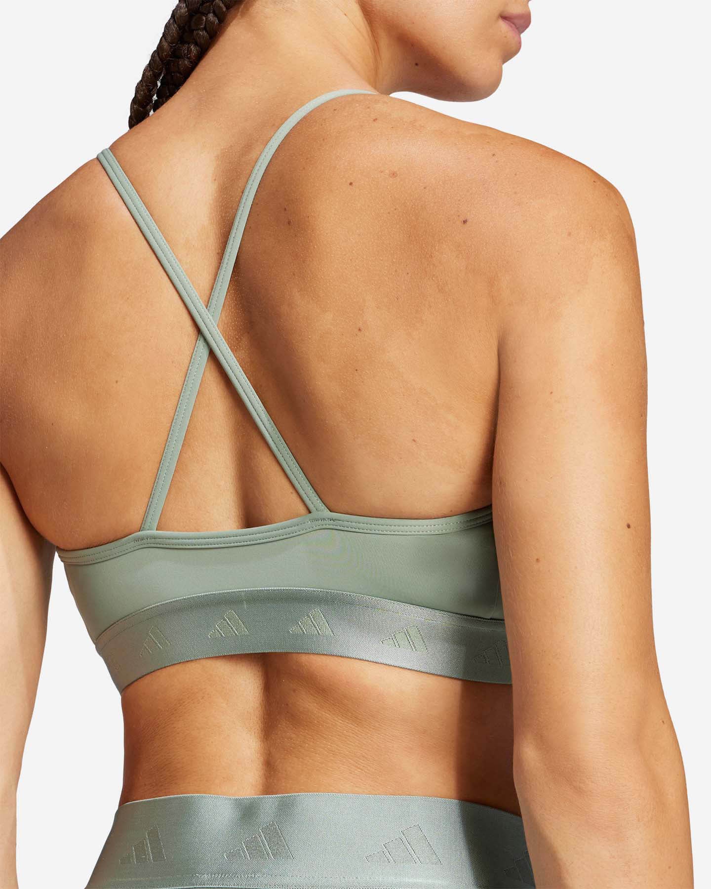 Bra training ADIDAS 3STRIPES HYGLM W - Verde - 5 | Cisalfa Sport
