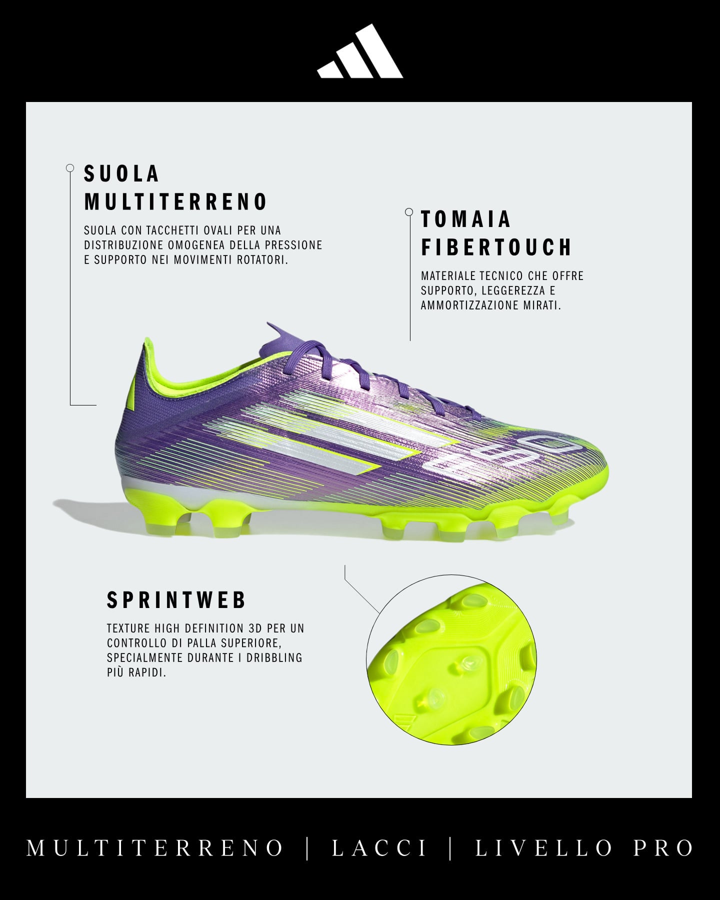 Scarpe calcio ADIDAS F50 PRO MG M - Color mix - 1 | Cisalfa Sport