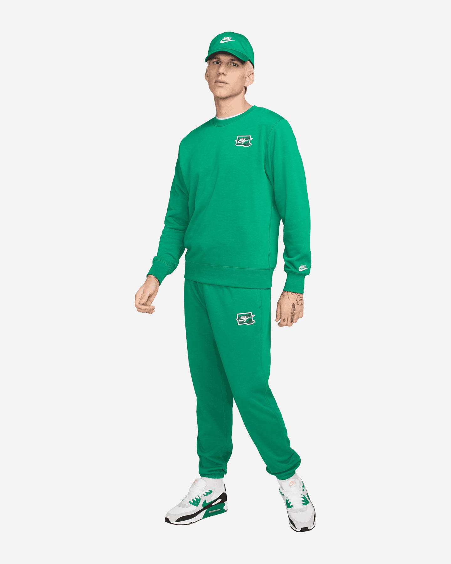 Felpa NIKE CREW CLUB BOLT GFX M - Verde - 2 | Cisalfa Sport