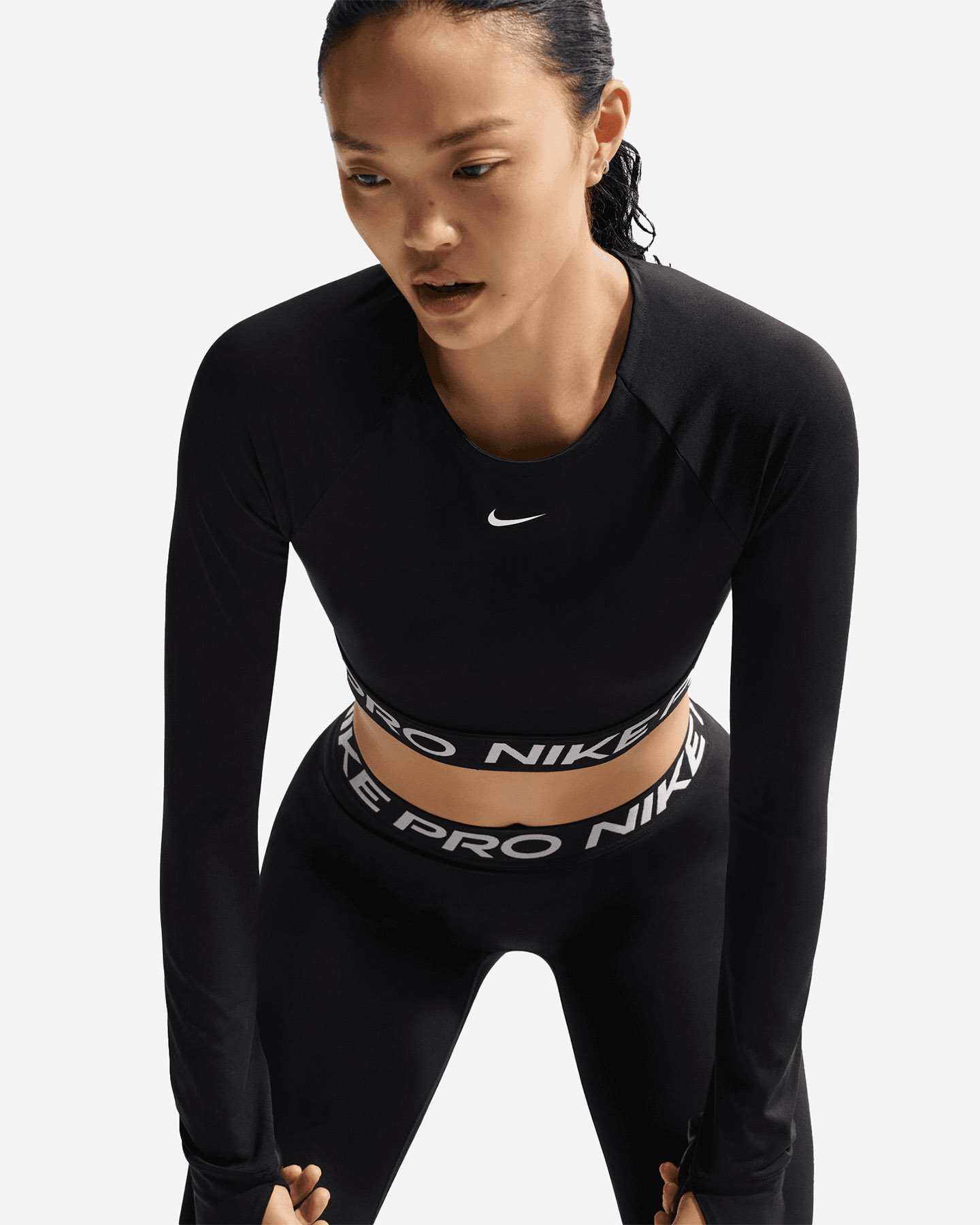 T-shirt training NIKE PRO CROP W - Nero - 5 | Cisalfa Sport