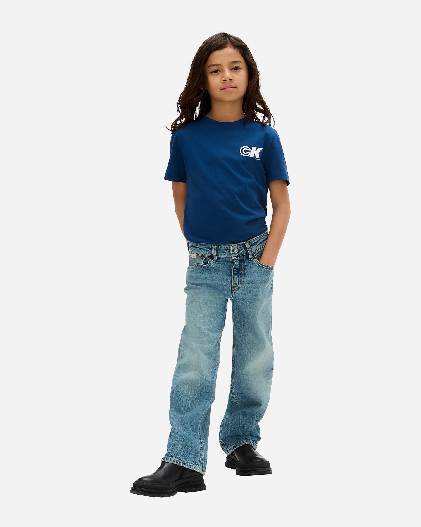 T-shirt CALVIN KLEIN JEANS NEW LOGO JR - Blu - 1 | Cisalfa Sport