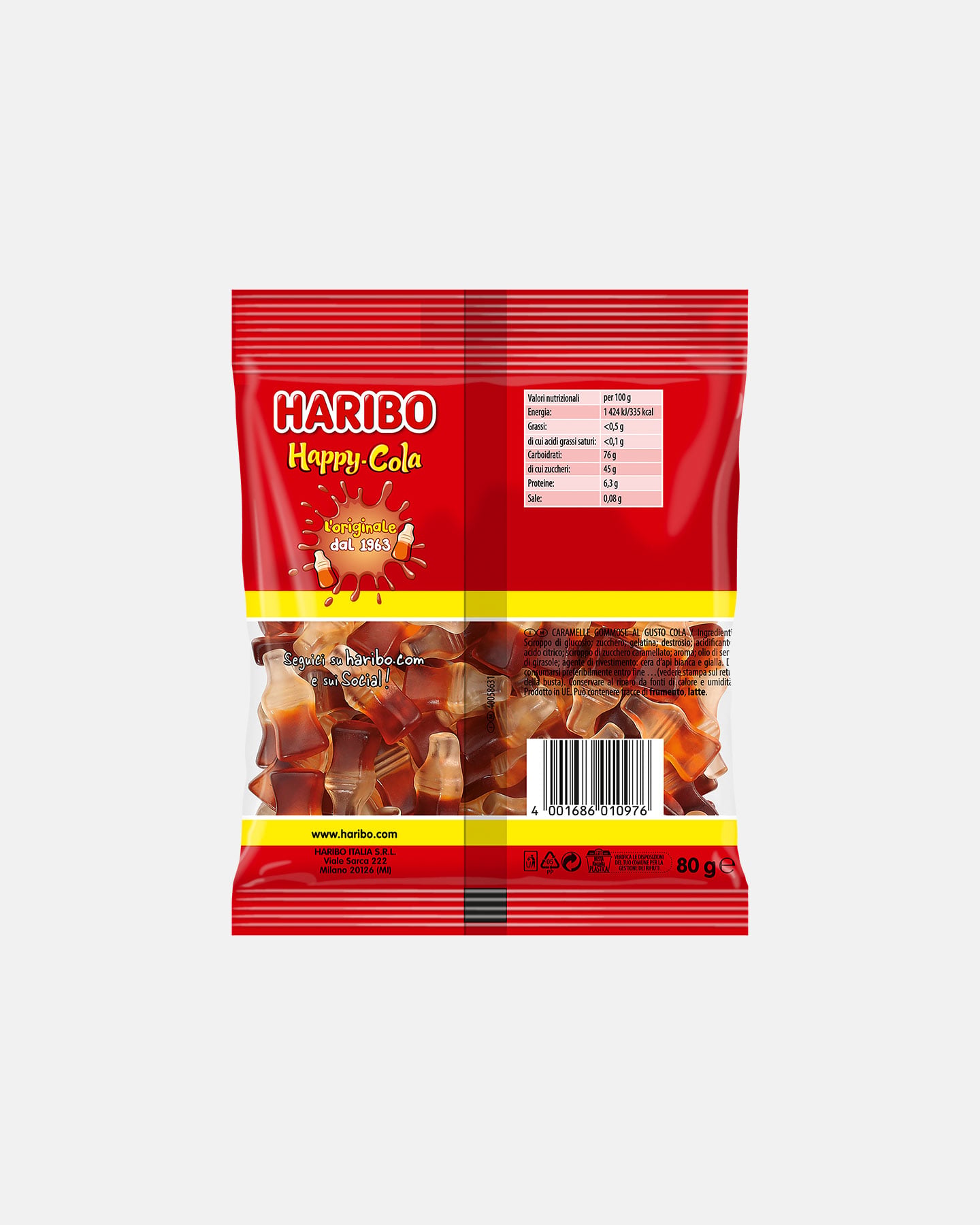 Caramelle HARIBO HAPPY COLA 80 G  - Color mix - 1 | Cisalfa Sport