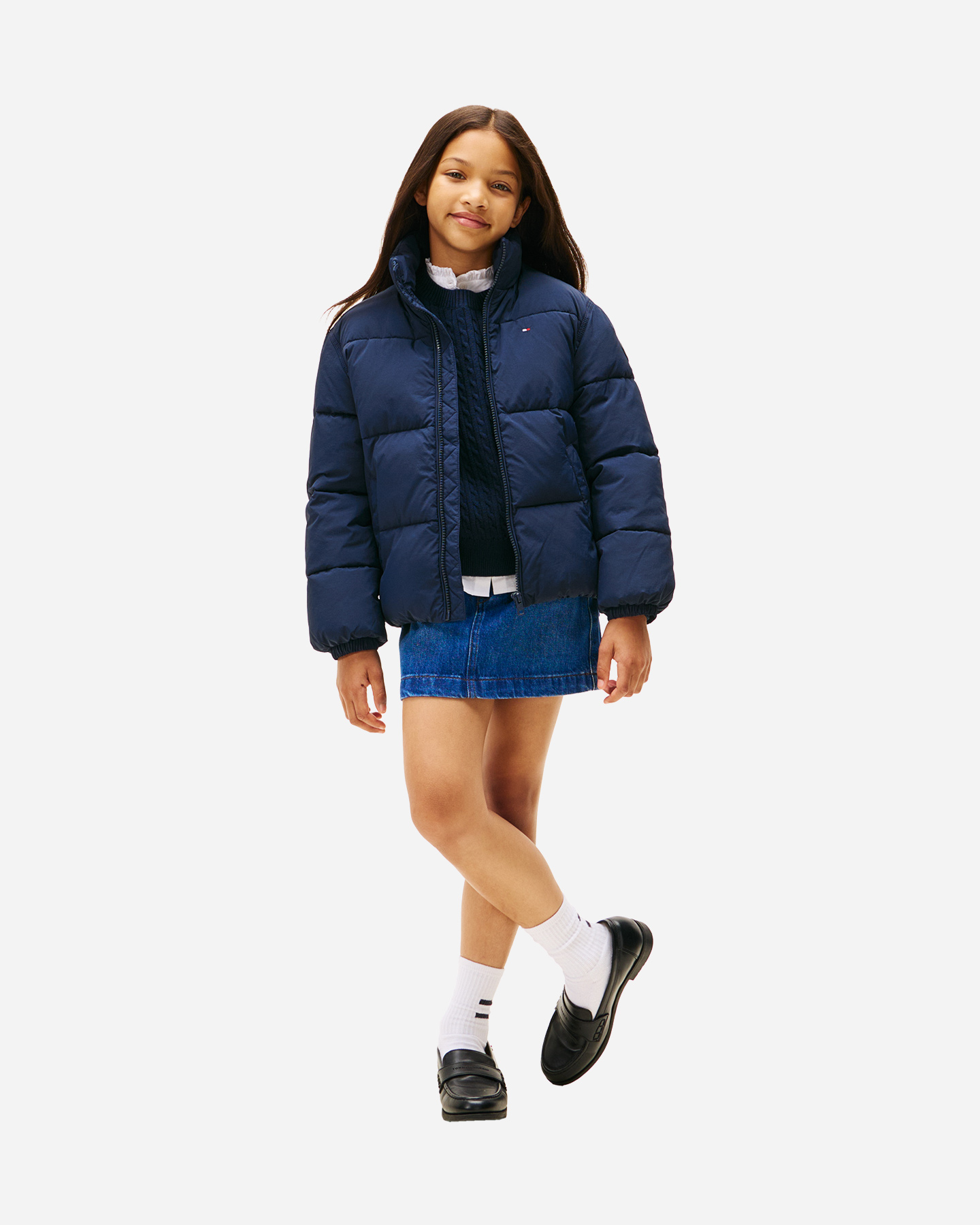 Giubbotto TOMMY HILFIGER FLAG PUFFER JR - Blu Navy - 3 | Cisalfa Sport