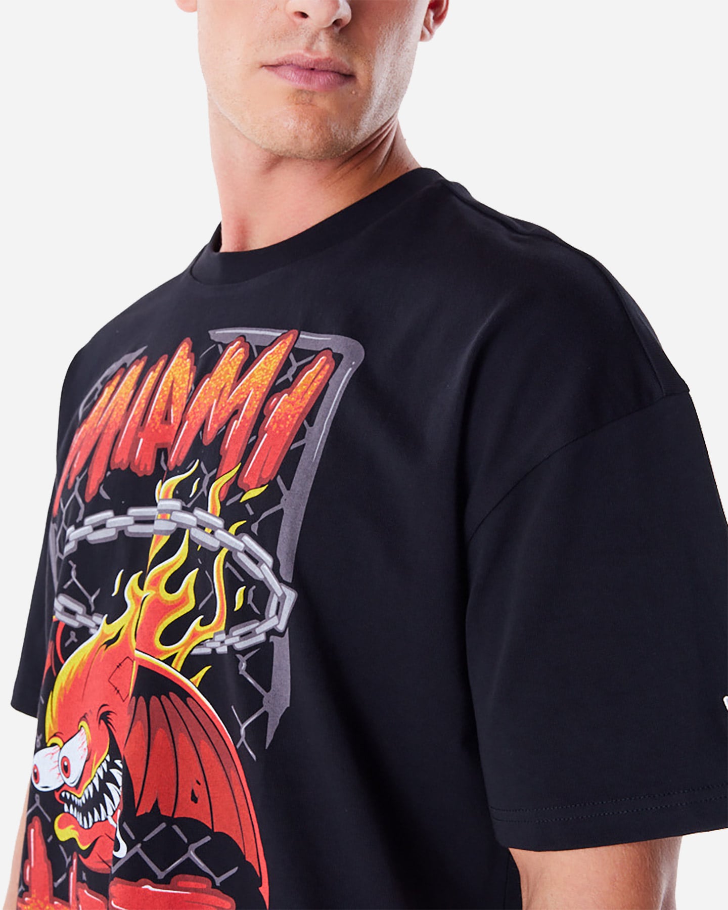 T shirt nba NEW ERA DROP SHOULDER HEAT M - Nero - 3 | Cisalfa Sport