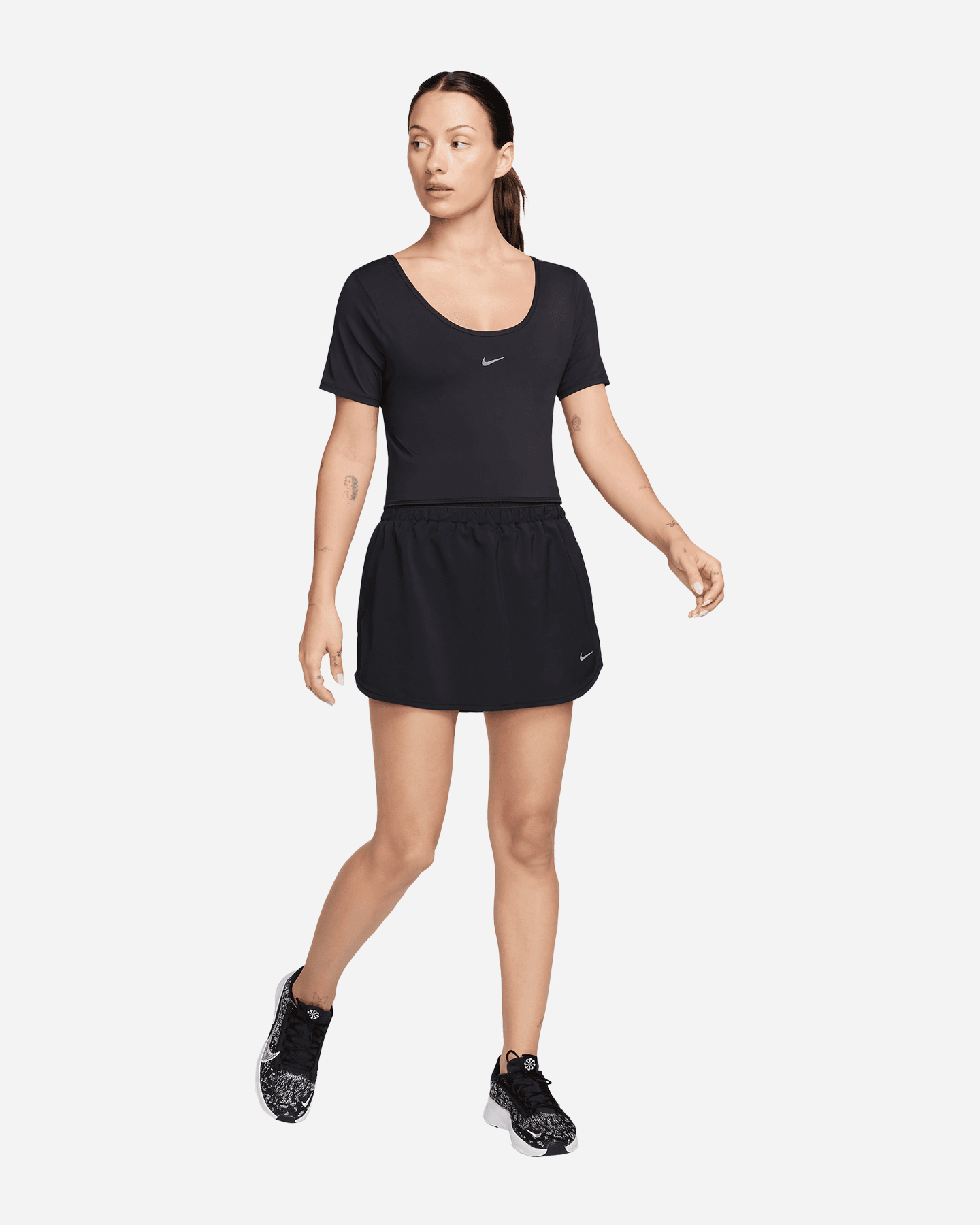 T-shirt training NIKE CROP INSERT RETRO W - Nero - 2 | Cisalfa Sport