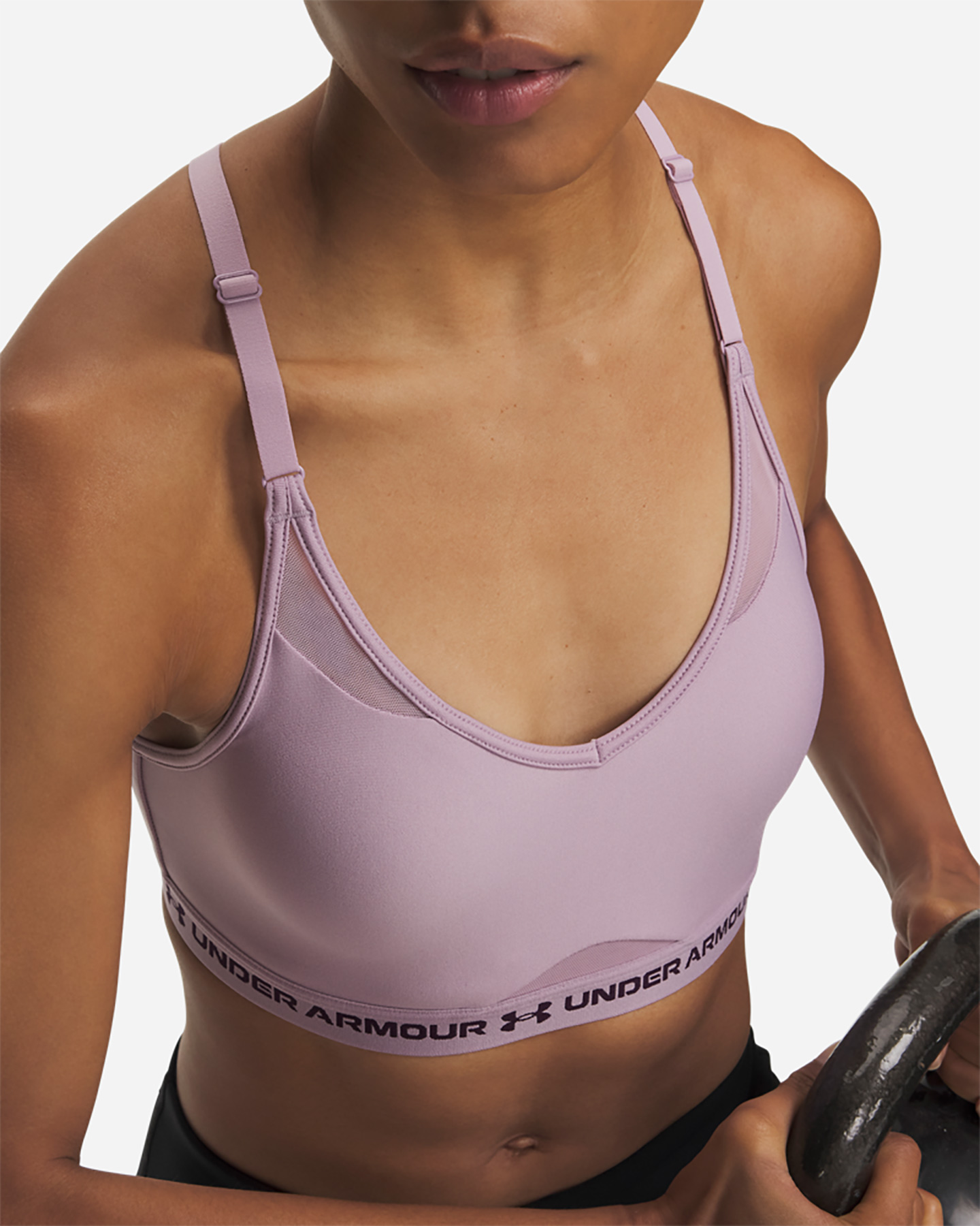 Bra training UNDER ARMOUR CROSSBACK LOW W - Rosa - 2 | Cisalfa Sport