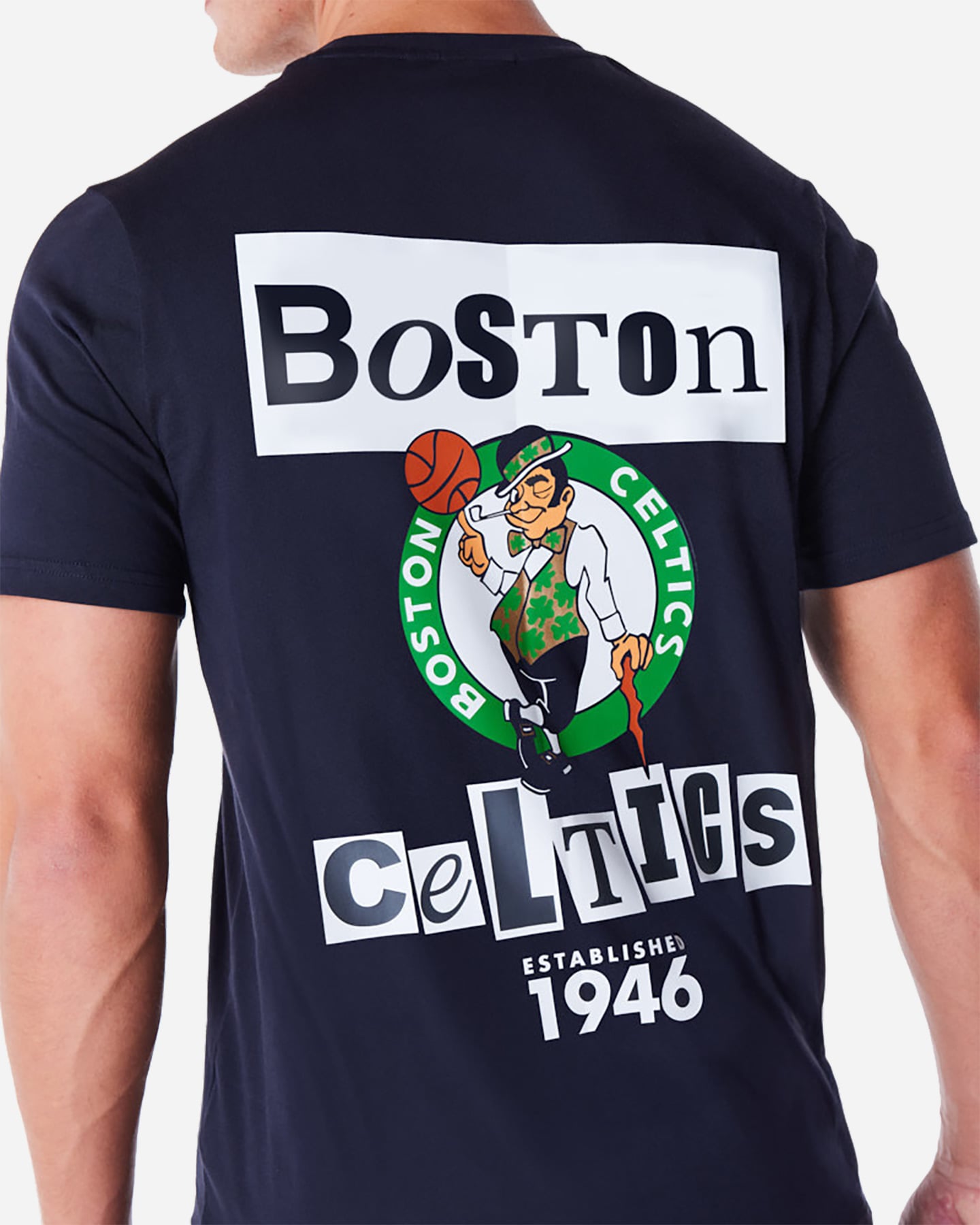 T shirt nba NEW ERA NEWSPAPER CELTICS M - Blu Navy - 4 | Cisalfa Sport