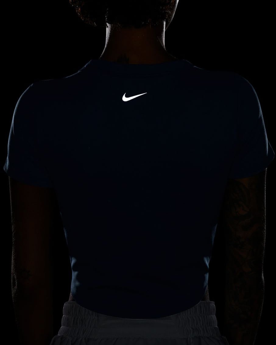 T-shirt training NIKE CROP SMALL LOGO W - Blu - 5 | Cisalfa Sport