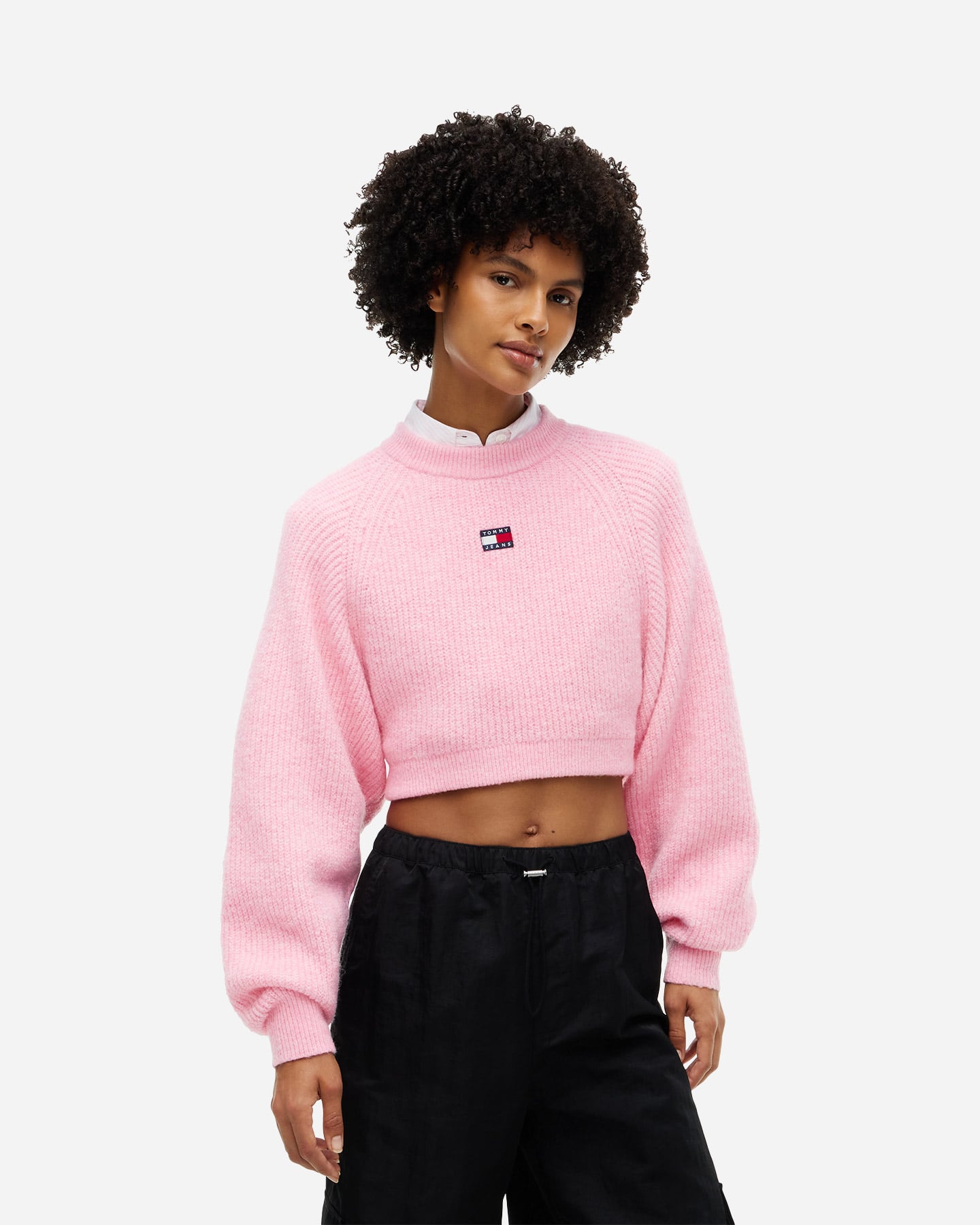 Maglione TOMMY HILFIGER CROP BADGE W - Rosa - 1 | Cisalfa Sport