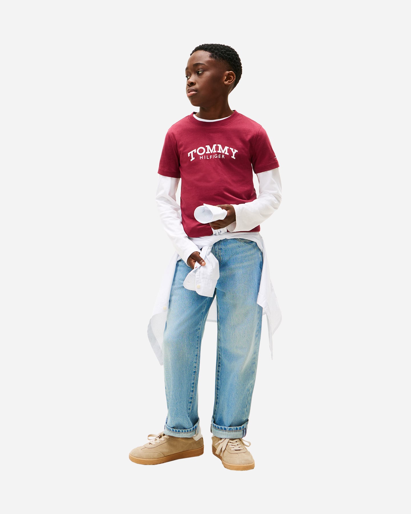 T-shirt TOMMY HILFIGER MONOTYPE PRINT JR - Rosso - 1 | Cisalfa Sport
